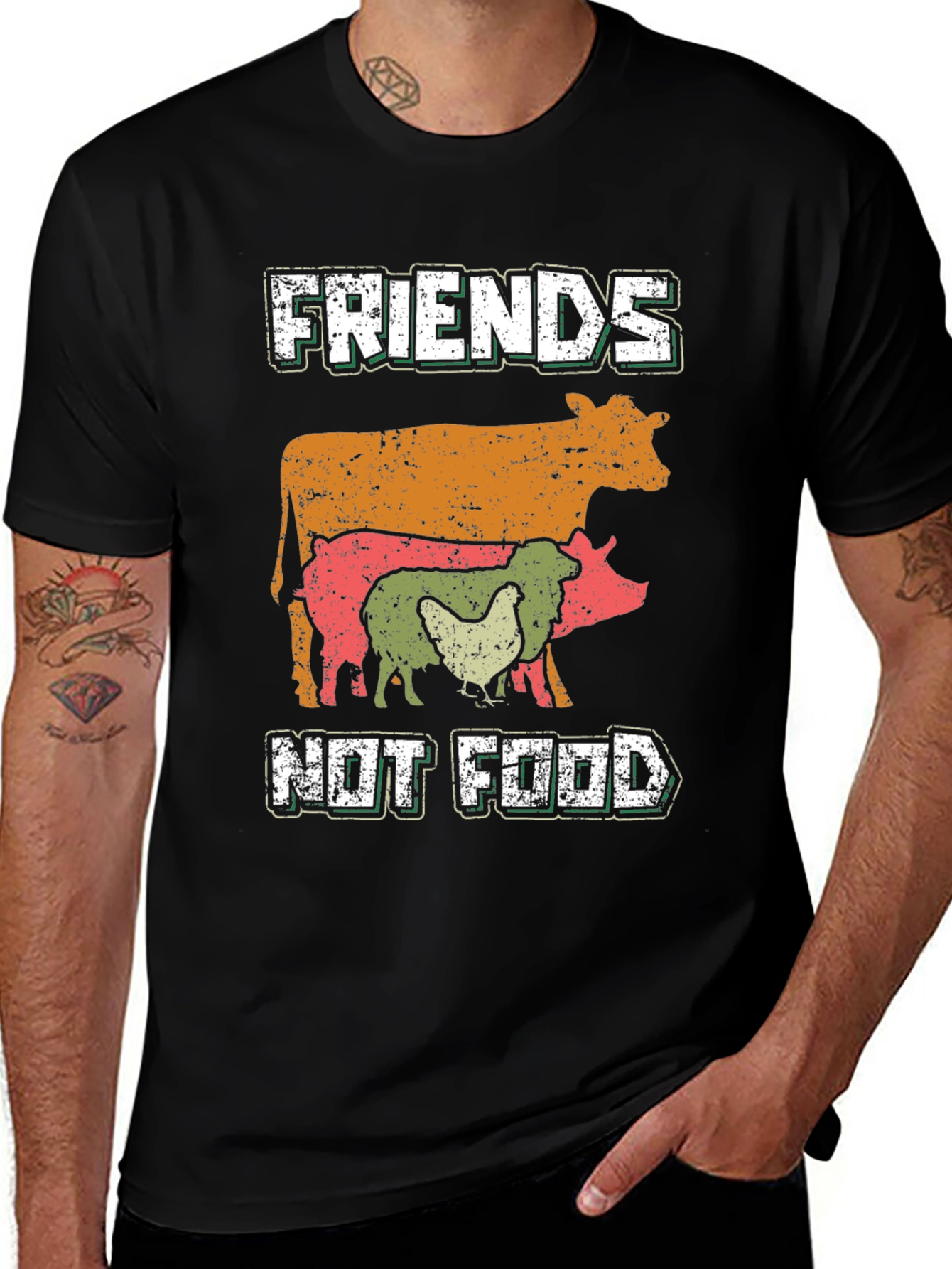 Variant 8 of Vegan Animal Friends T-Shirt