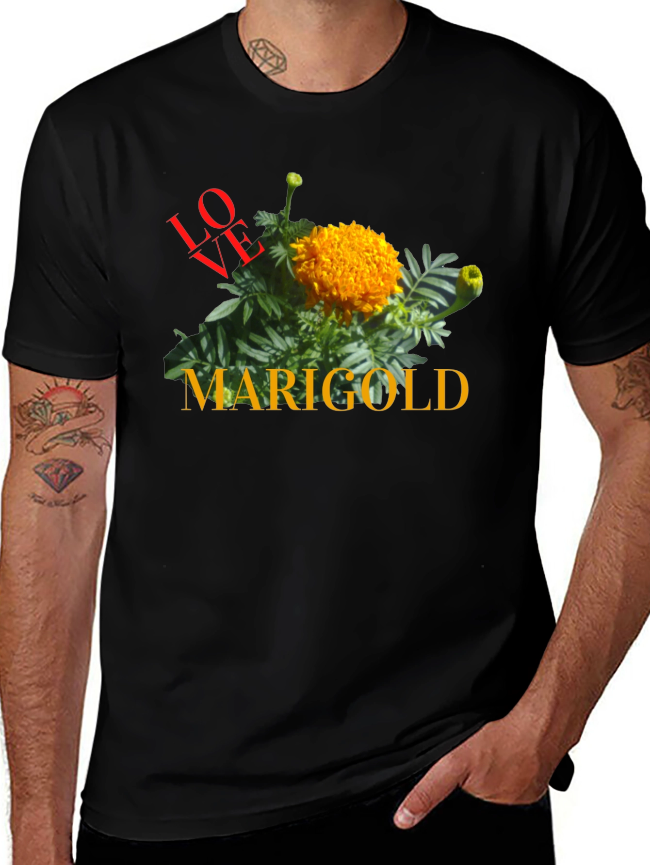 Variant 12 of Love Marigold Black T-Shirt