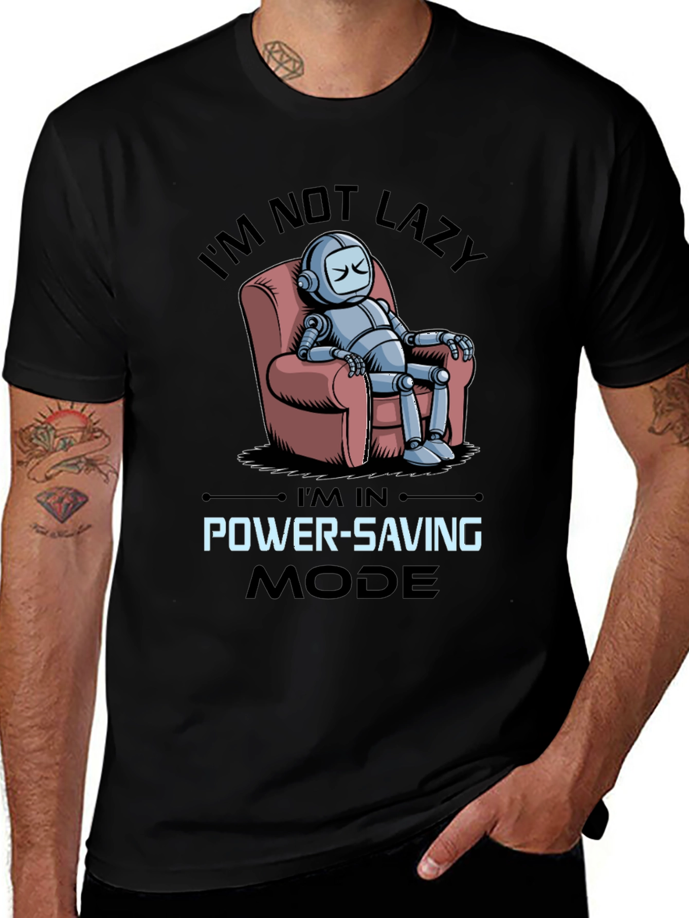 Variant 26 of I'm Not Lazy Robot T-Shirt
