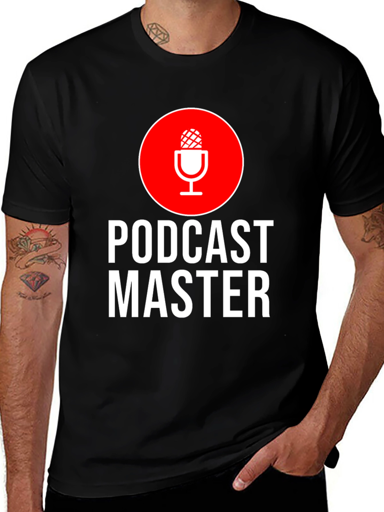 Variant 14 of Podcast Master Graphic Tee - Black