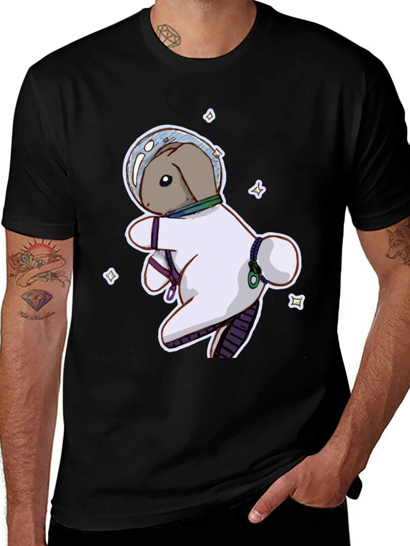 Variant 4 of Astronaut Bunny Graphic T-Shirt