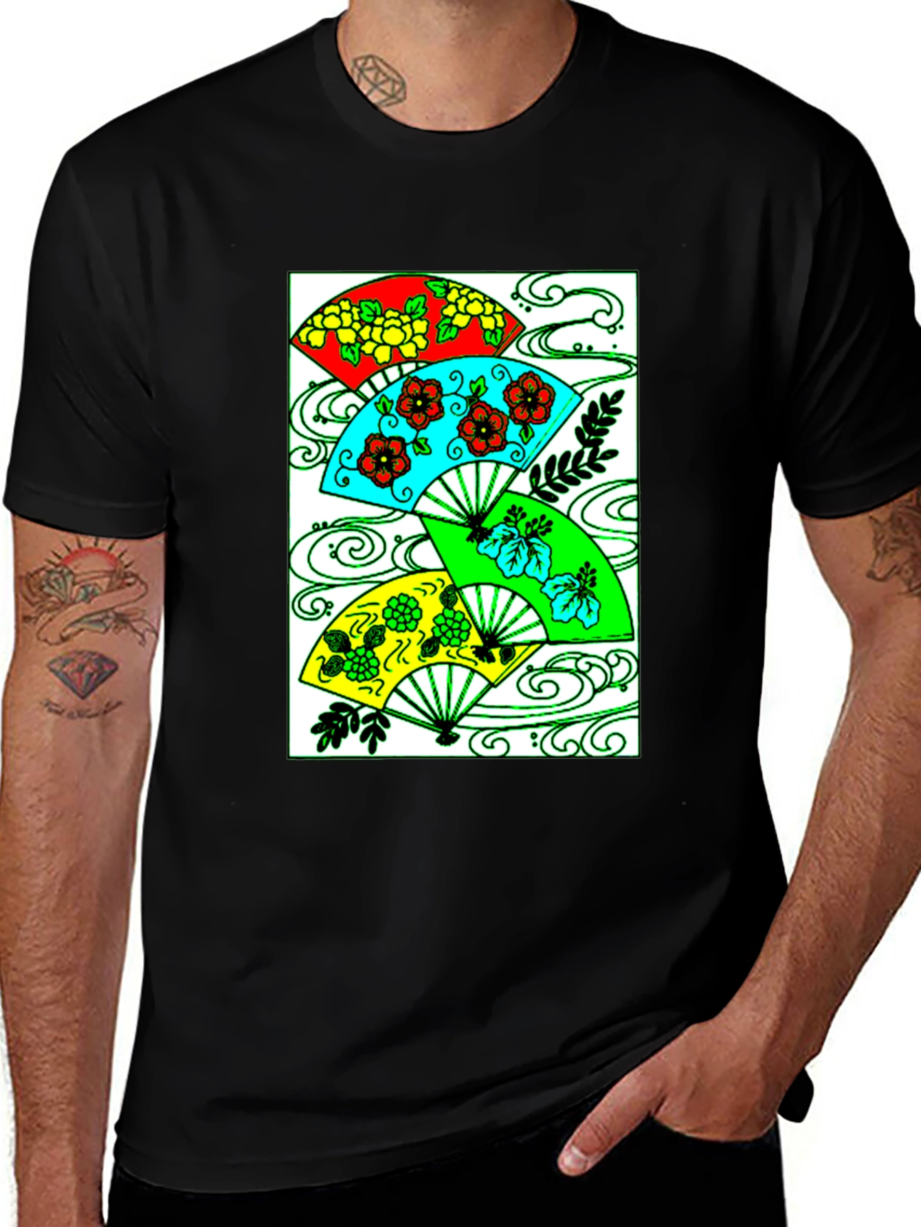 Variant 22 of Floral Fan Graphic Tee