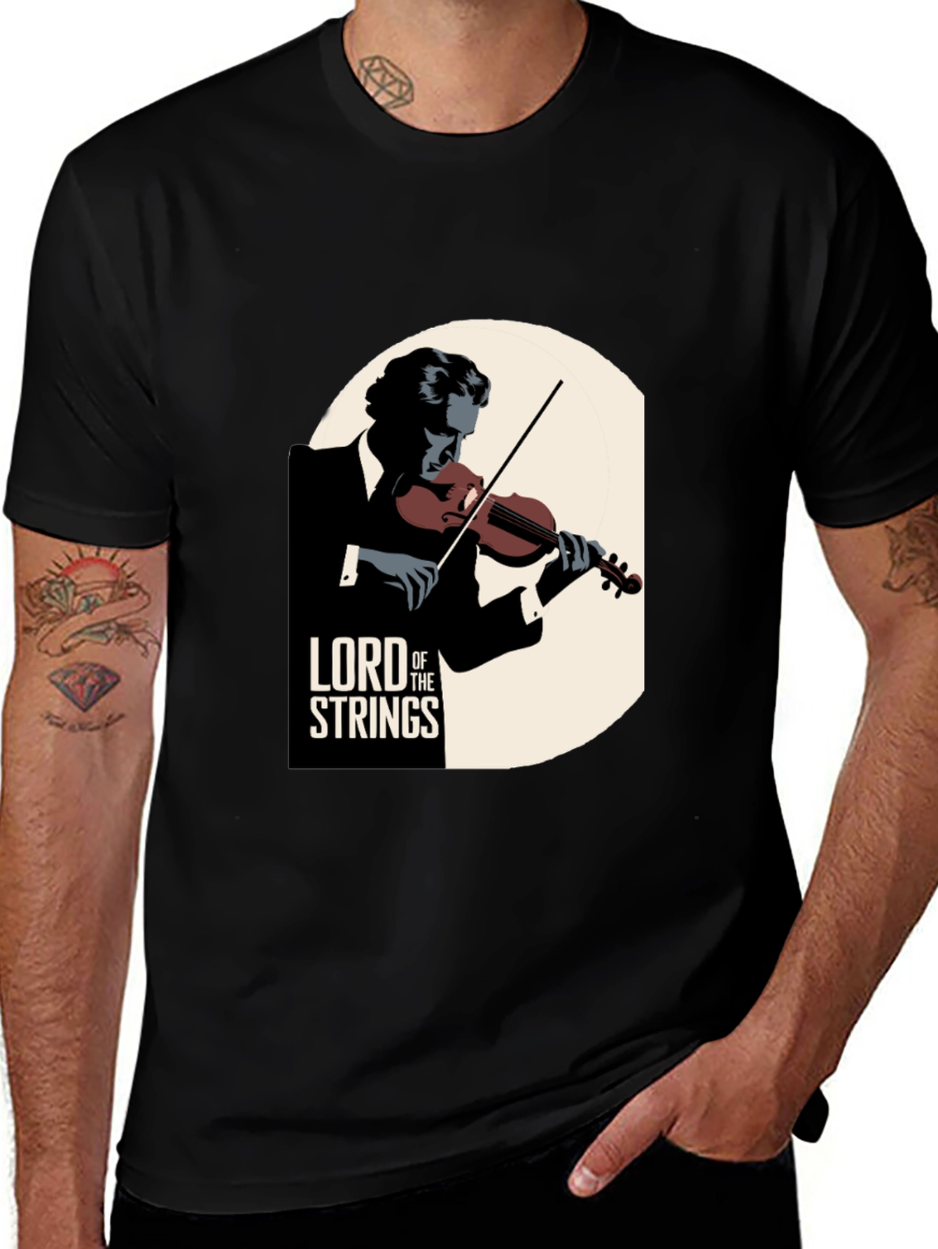 Variant 27 of Lord of the Strings T-Shirt - Black