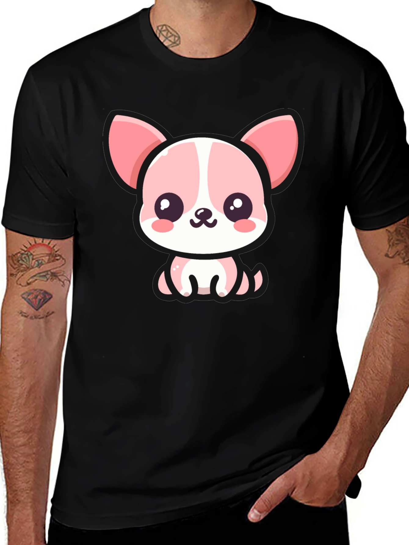 Variant 6 of Kawaii Puppy Graphic Tee - Cute Cartoon Dog T-Shirt