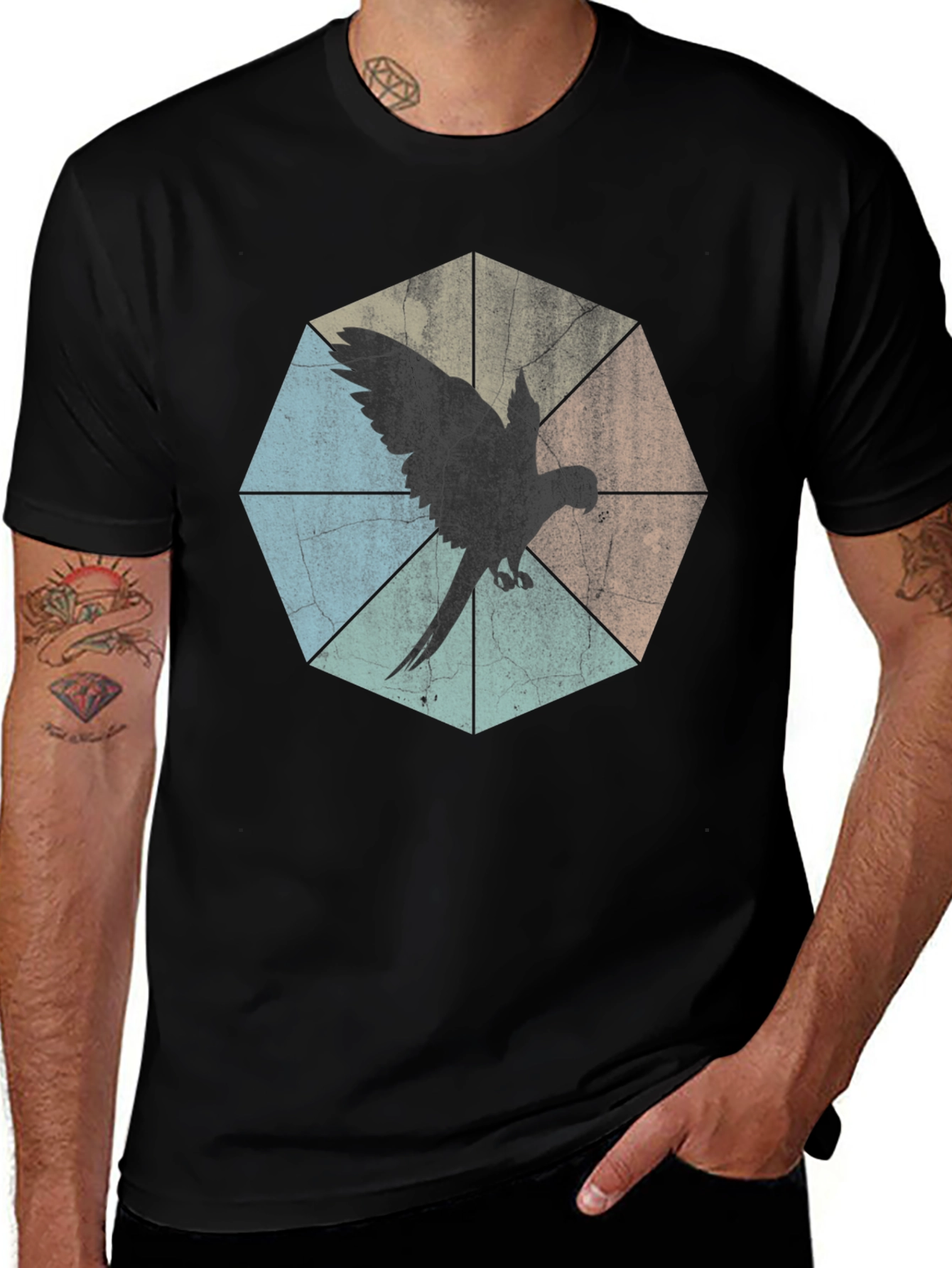 Variant 14 of Vintage Parrot Graphic Tee - Unique Bird Design
