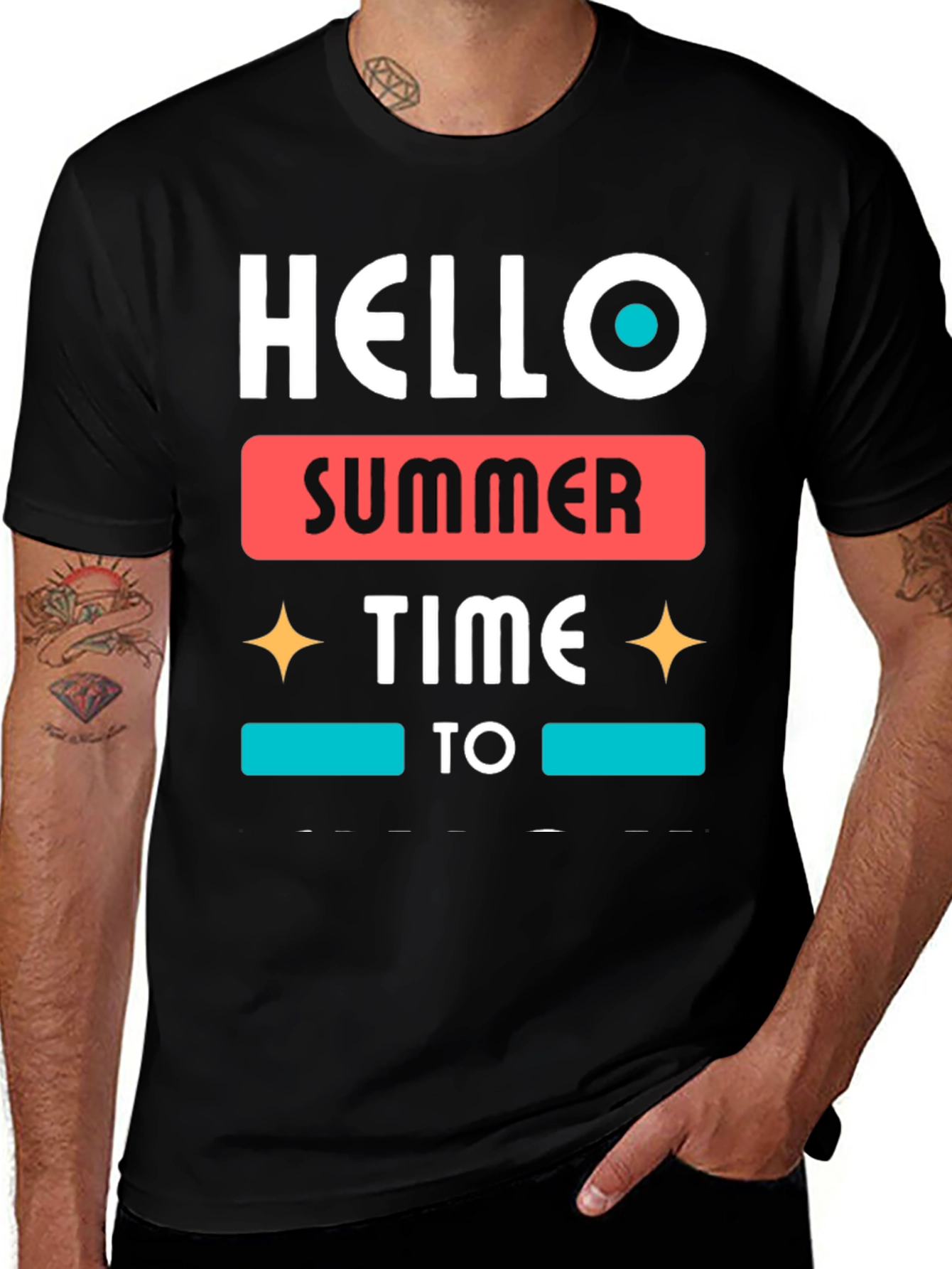 Variant 29 of Hello Summer Time Graphic Tee - Stylish Casual Wear
