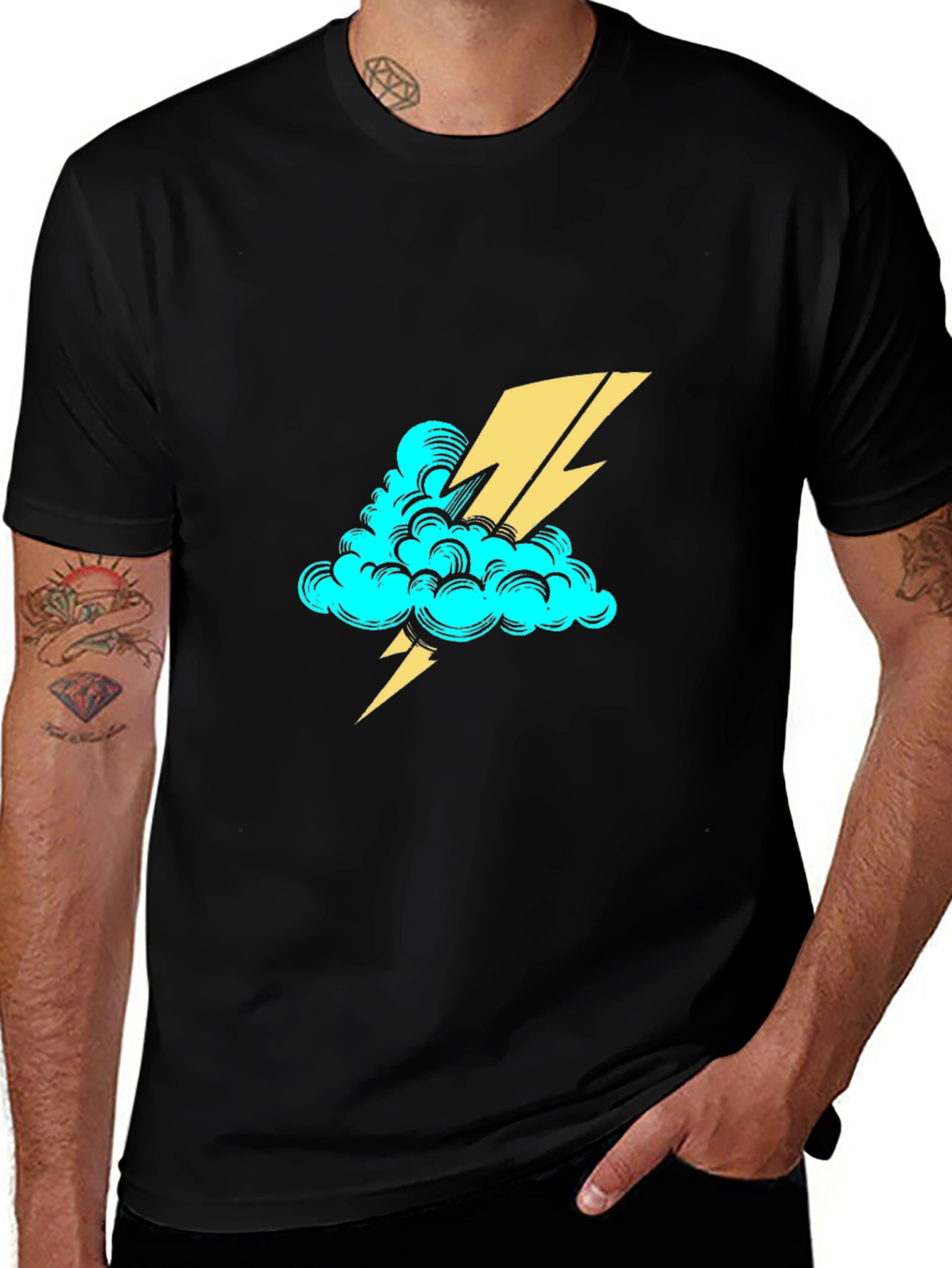 Variant 22 of Cloud & Lightning Bolt Graphic Tee
