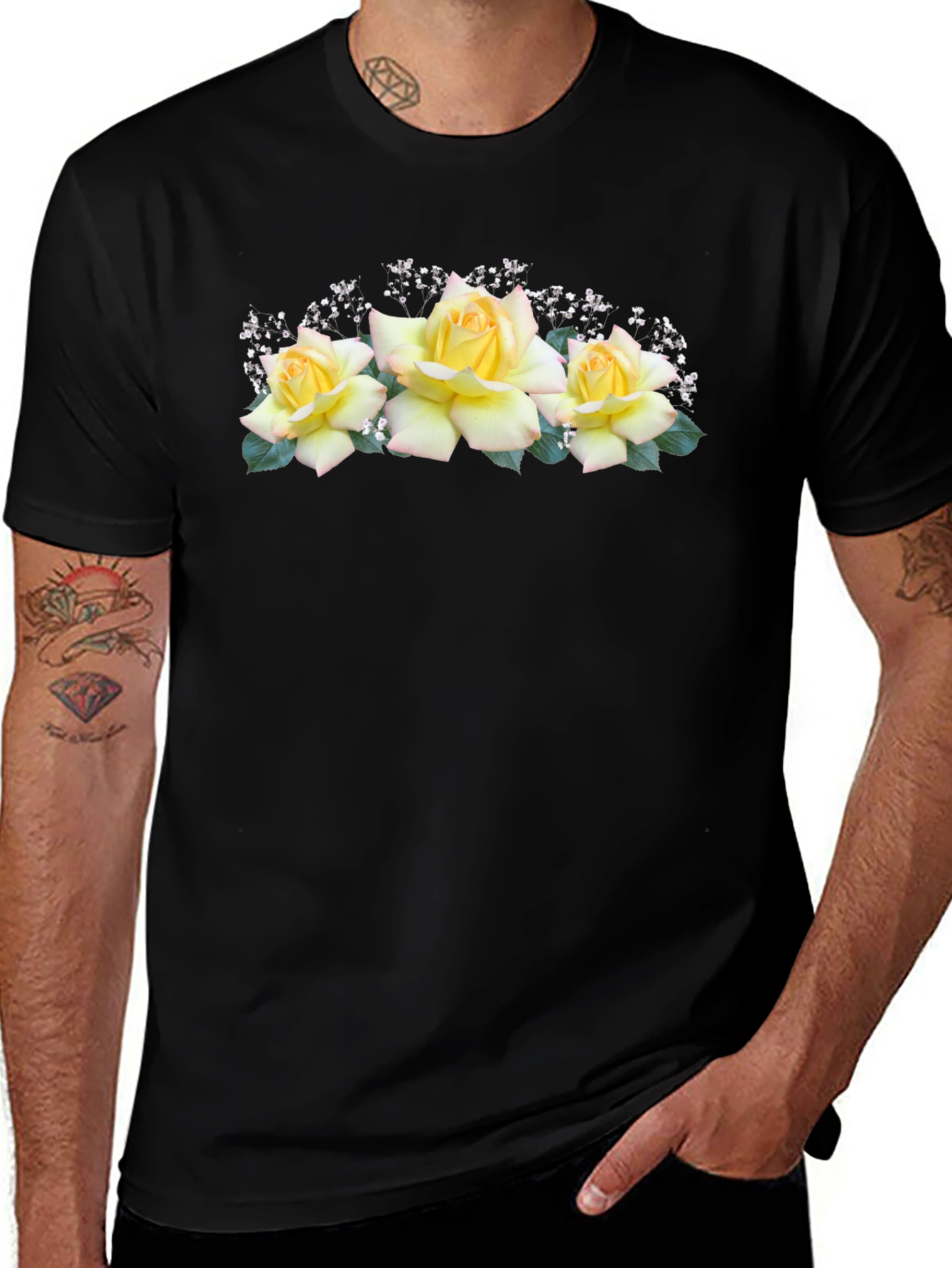Variant 24 of Floral Rose Graphic T-Shirt - Soft Cotton Blend, Stylish Design