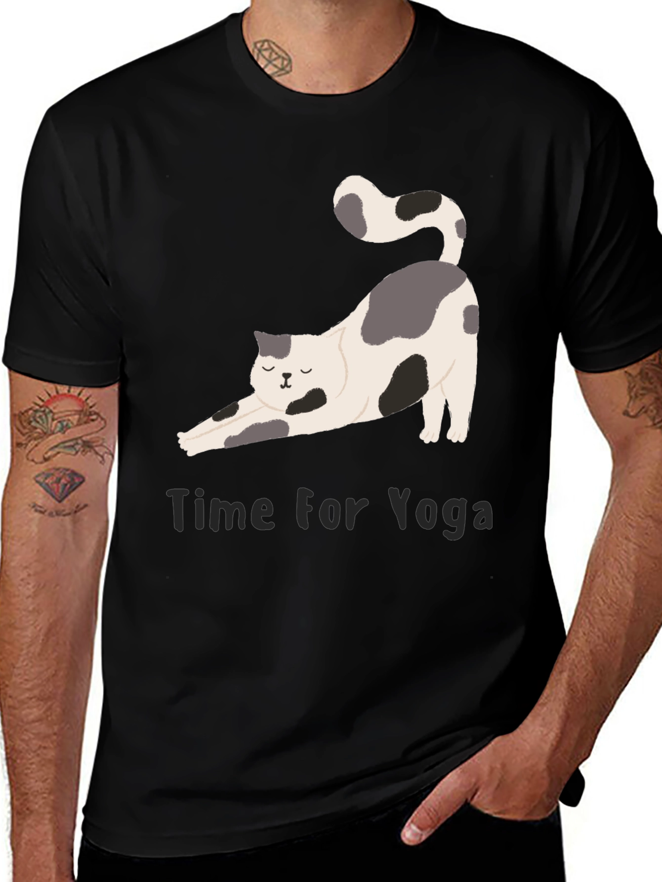 Variant 28 of Yoga Cat Graphic Tee - Relaxed Fit