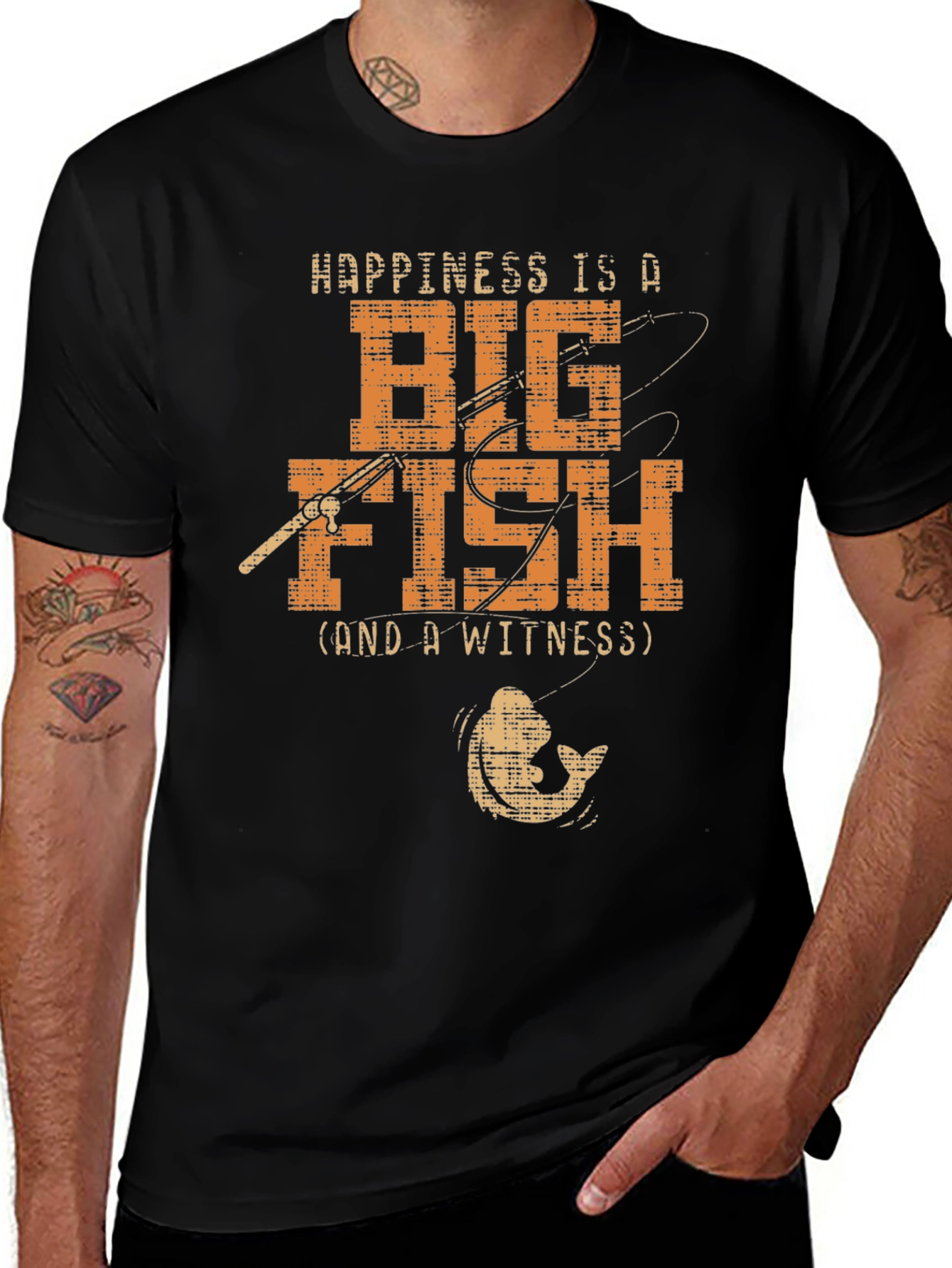 Variant 3 of Happiness Is A Big Fish T-Shirt - Fishing Tee