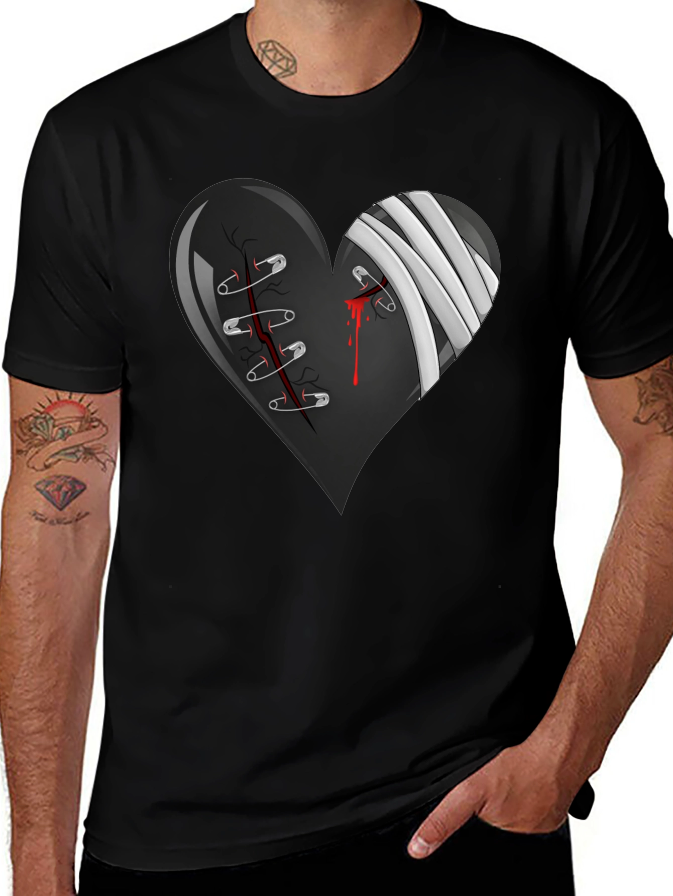 Variant 24 of Broken Heart T-Shirt - Bandaged Heart Tee