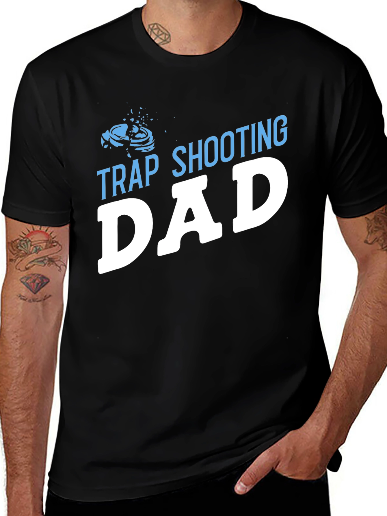 Black Trap Shooting Dad T-Shirt main image