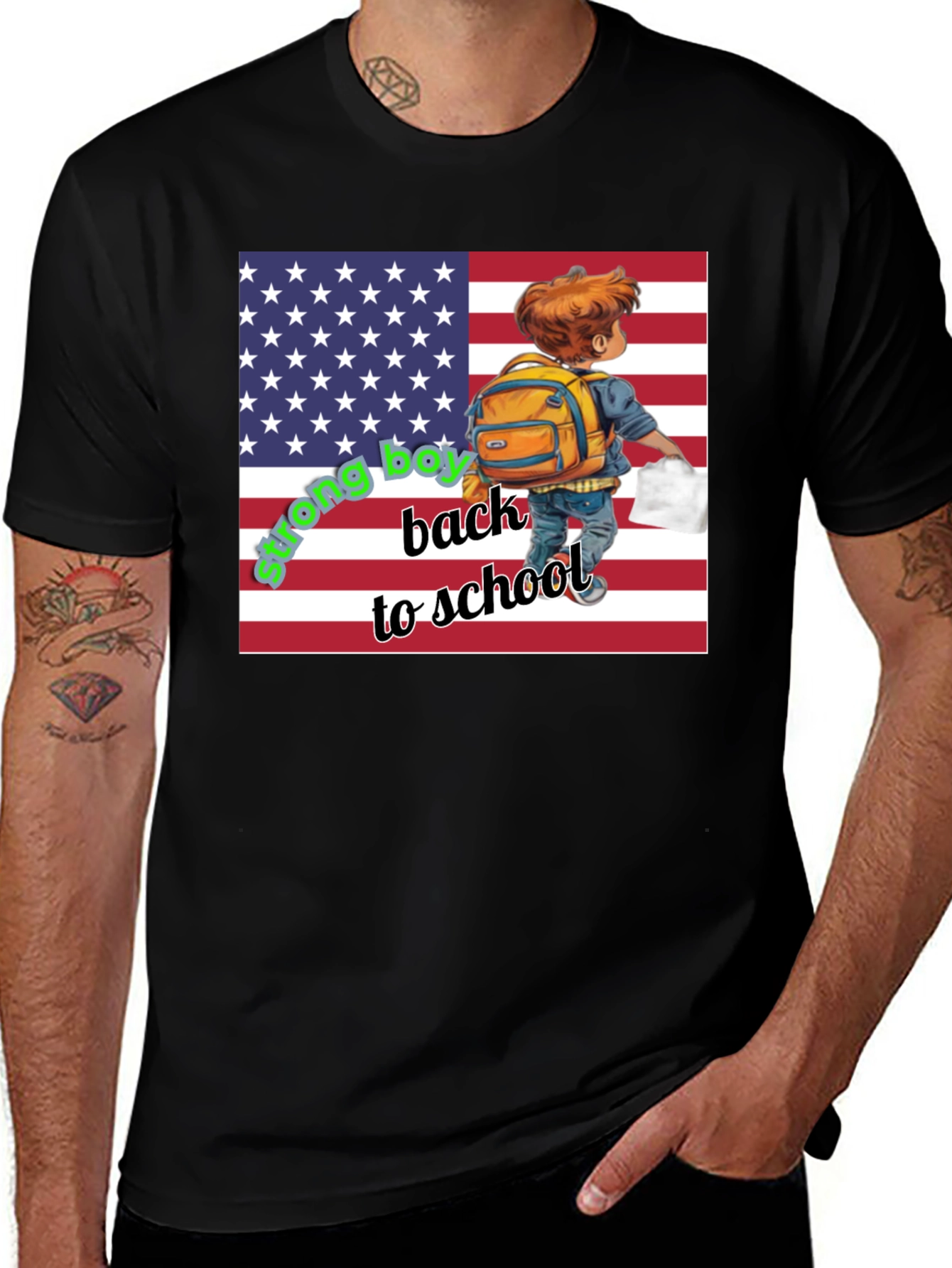 Variant 23 of Back to School USA Flag T-Shirt