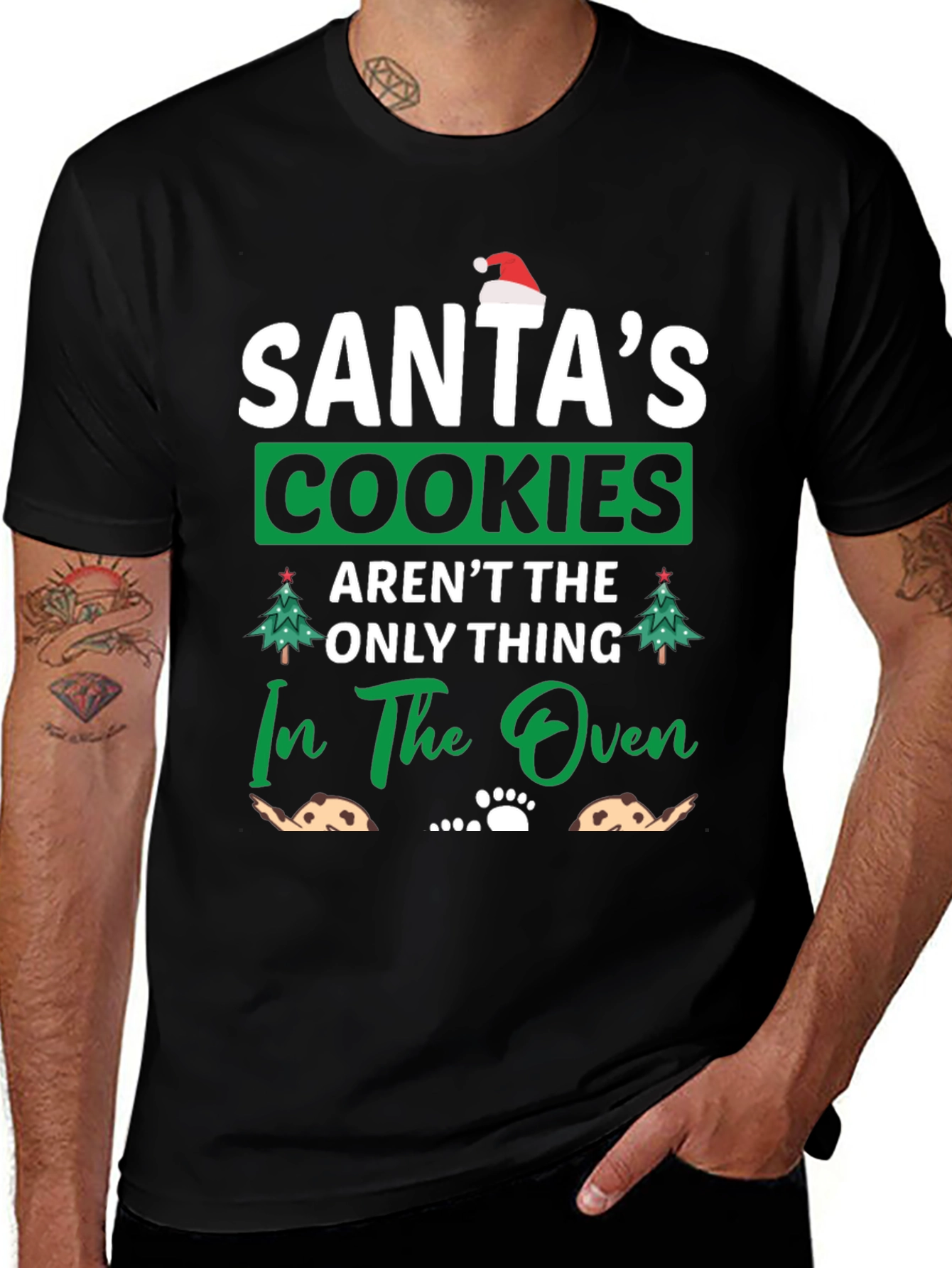 Variant 10 of Santa's Cookies Pregnancy Announcement T-Shirt
