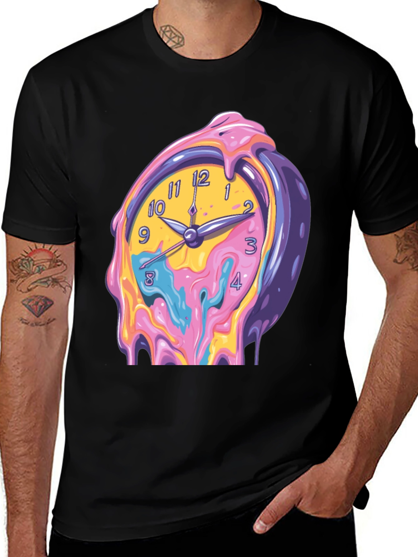 Variant 23 of Melting Clock Graphic Tee - Surreal Style