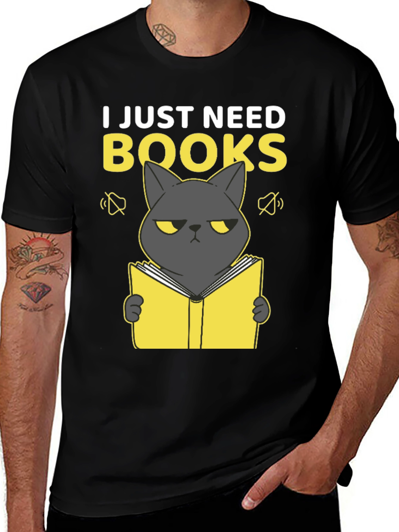 Variant 23 of I Just Need Books T-Shirt - Funny Cat Reading Tee