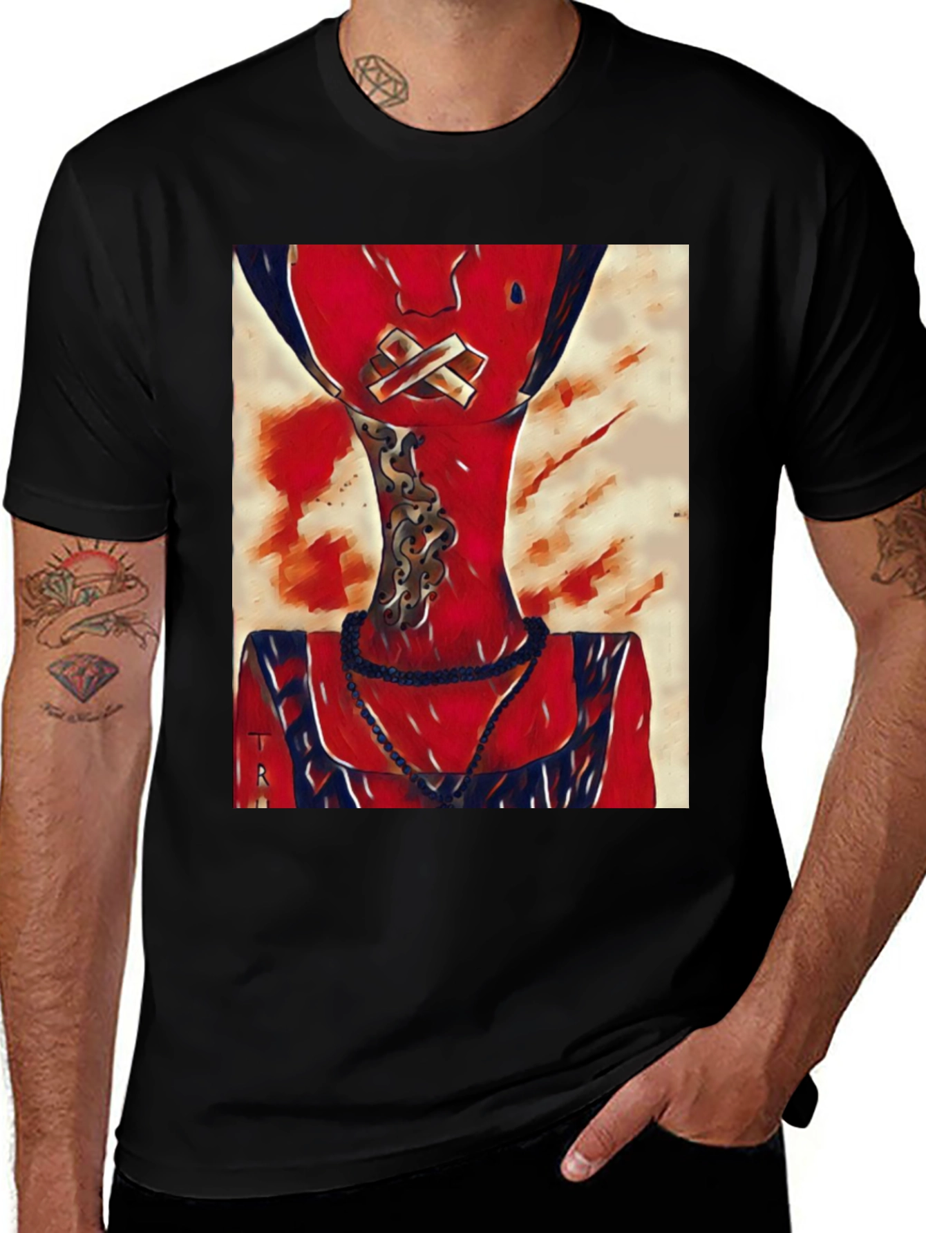 Variant 8 of Edgy Graphic Tee - "Silenced" Artistic Statement Shirt