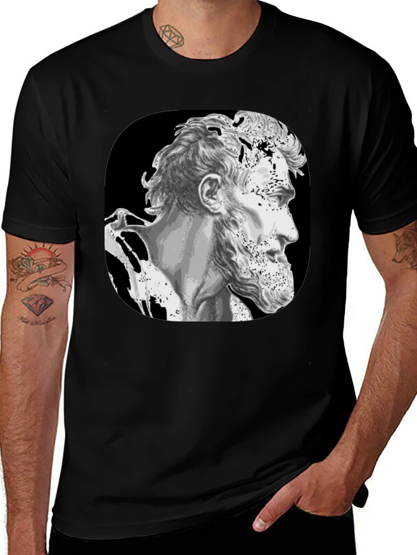 Variant 26 of Lincoln Bust Graphic Black T-Shirt