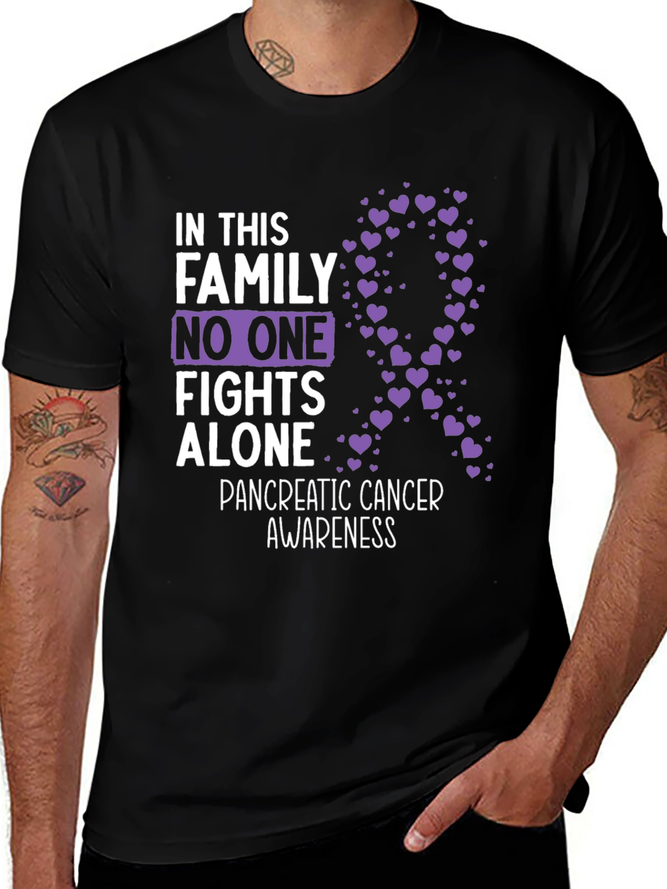 Pancreatic Cancer Awareness Family Support Tee