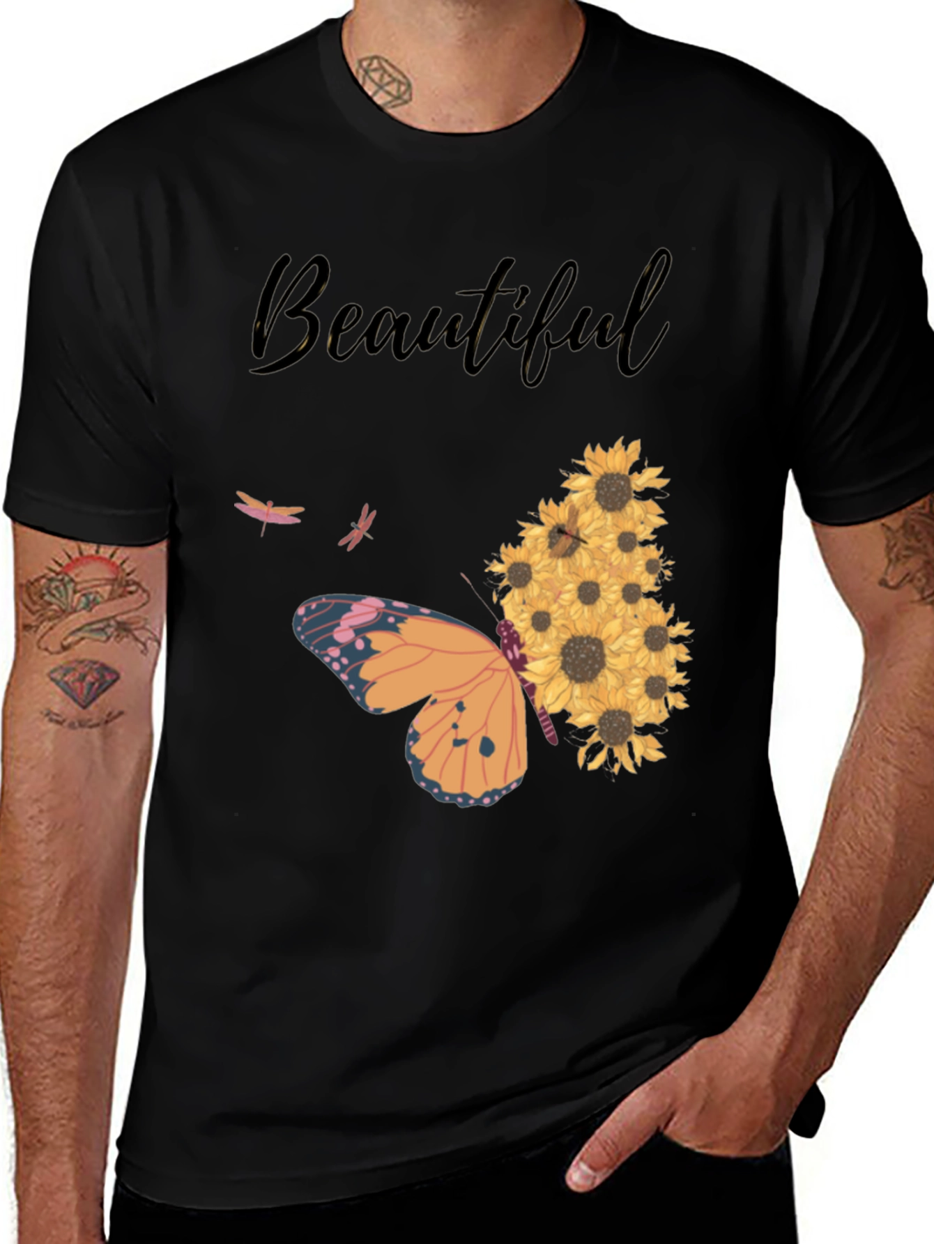 Variant 22 of Beautiful Butterfly Sunflower T-Shirt