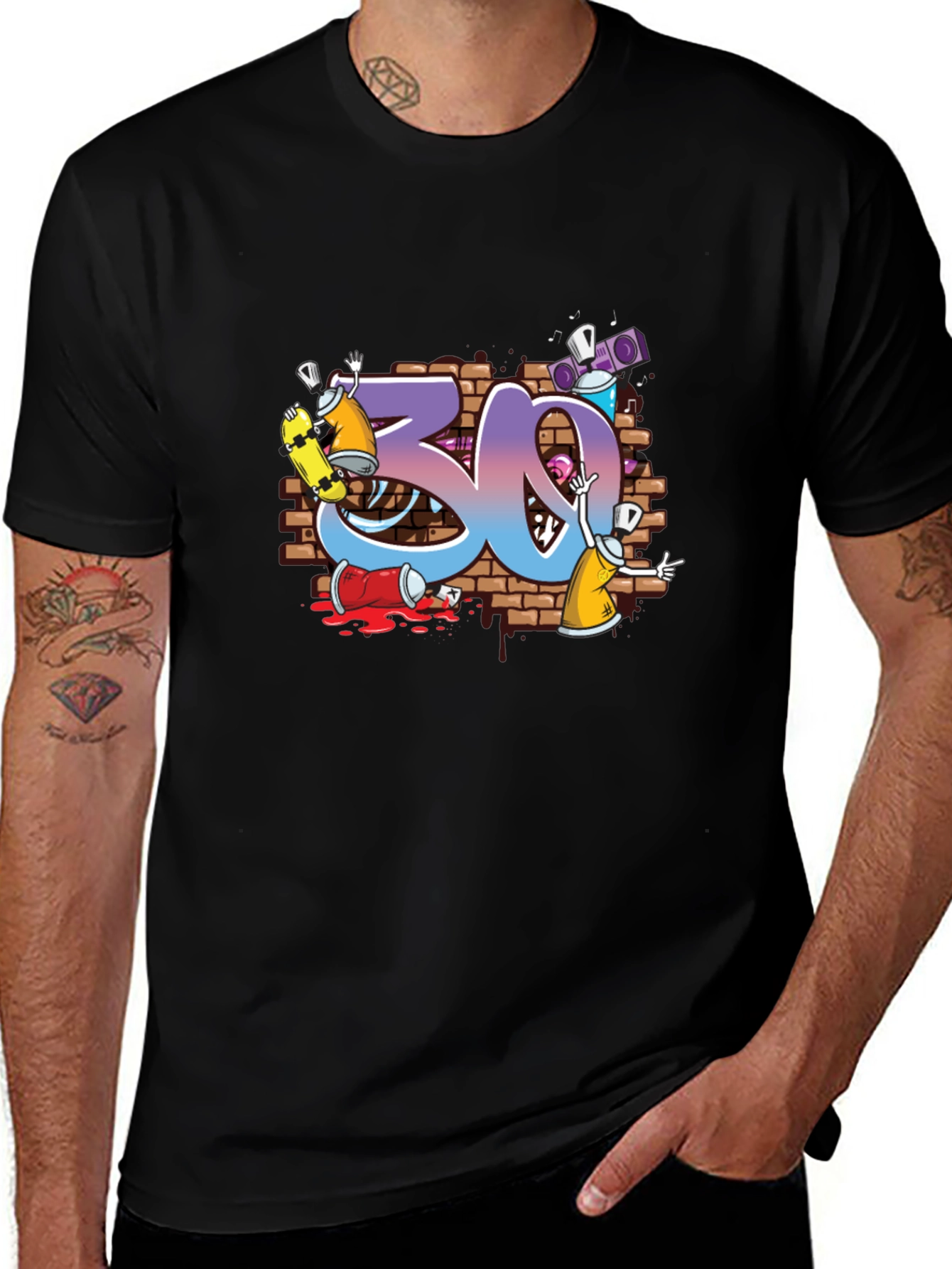 Variant 2 of Graffiti Style Number 30 Graphic T-Shirt