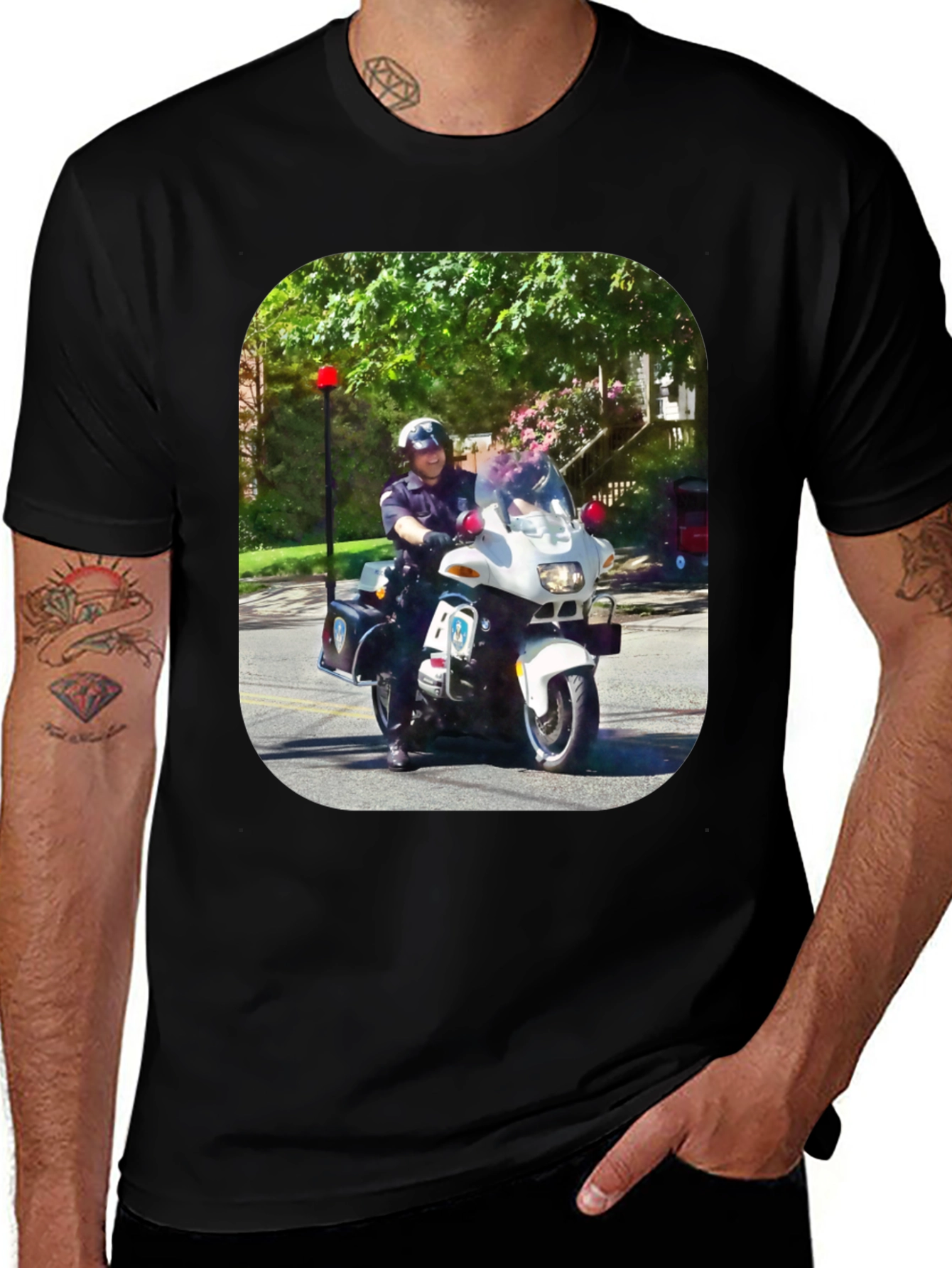 Variant 23 of Motorcycle Cop Graphic T-Shirt