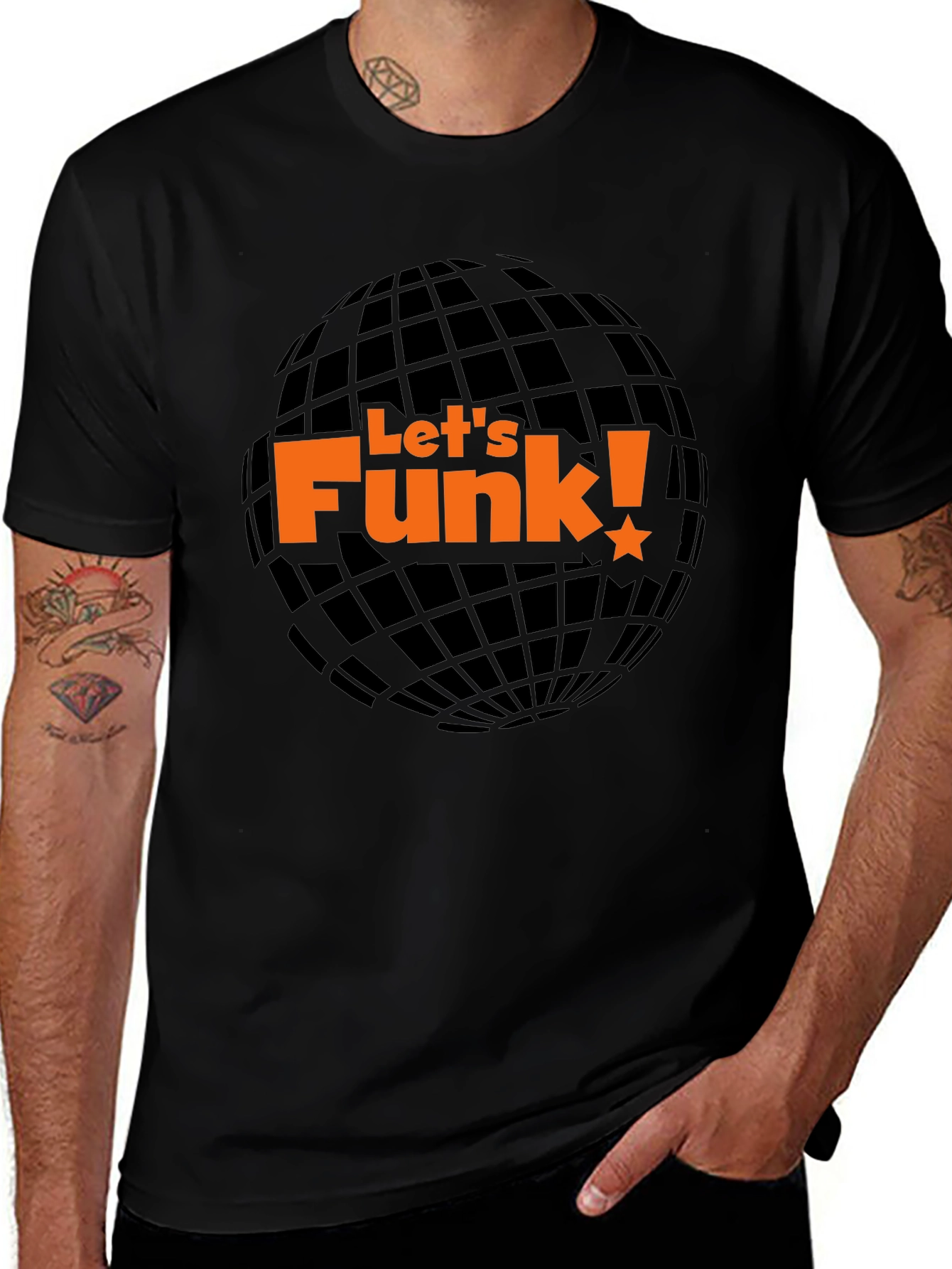 Variant 23 of Let's Funk! Graphic Print Black T-Shirt
