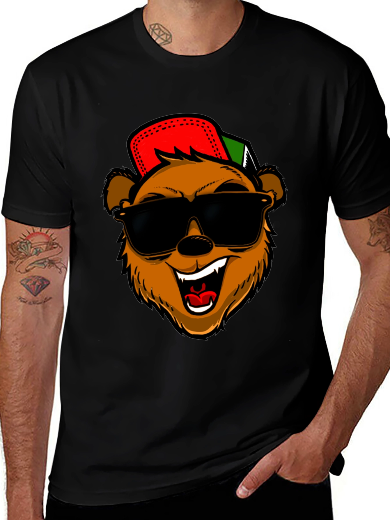 Variant 25 of Cool Bear Graphic Tee - Black Short Sleeve
