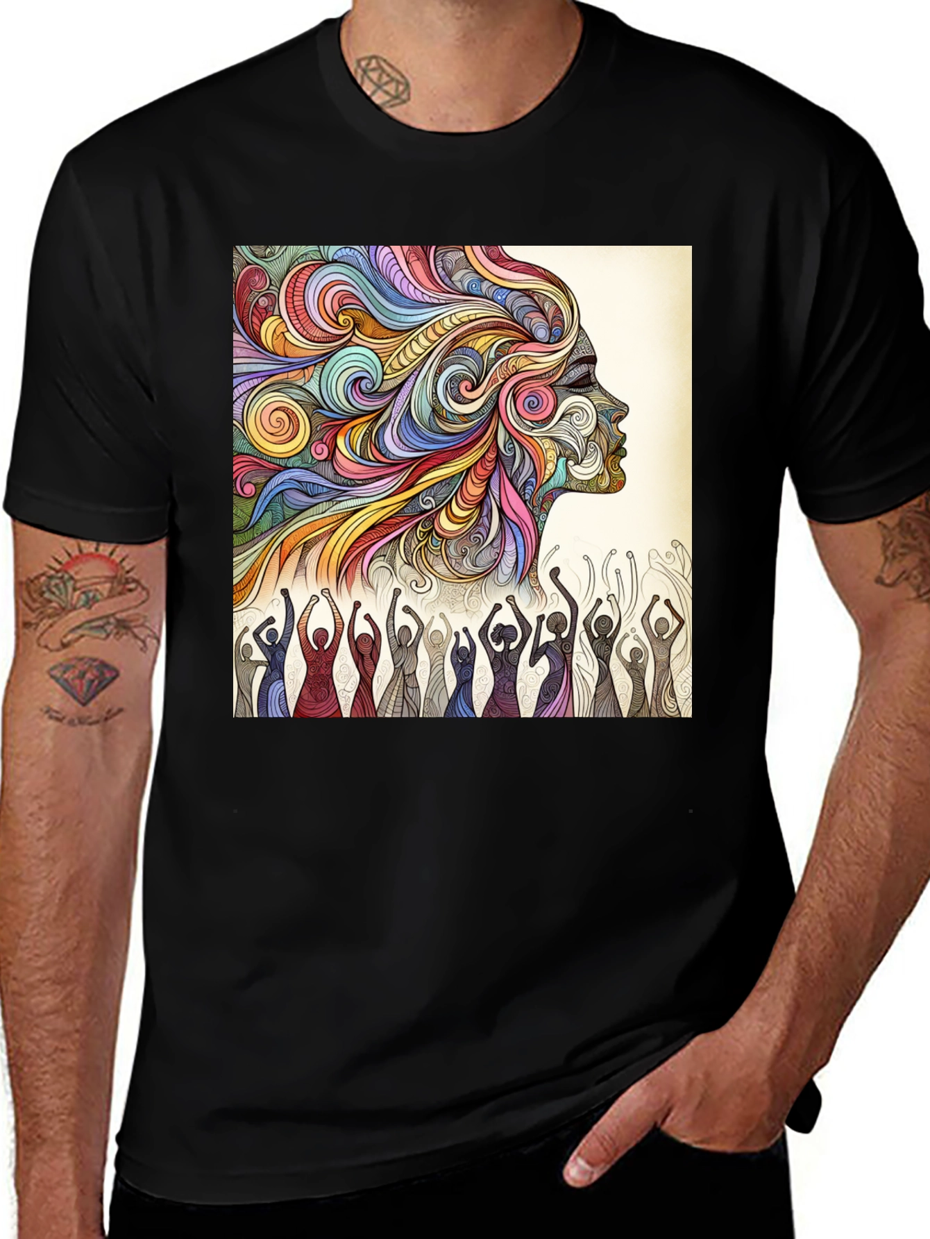 Variant 21 of Psychedelic Soul T-Shirt - Artistic Graphic Tee