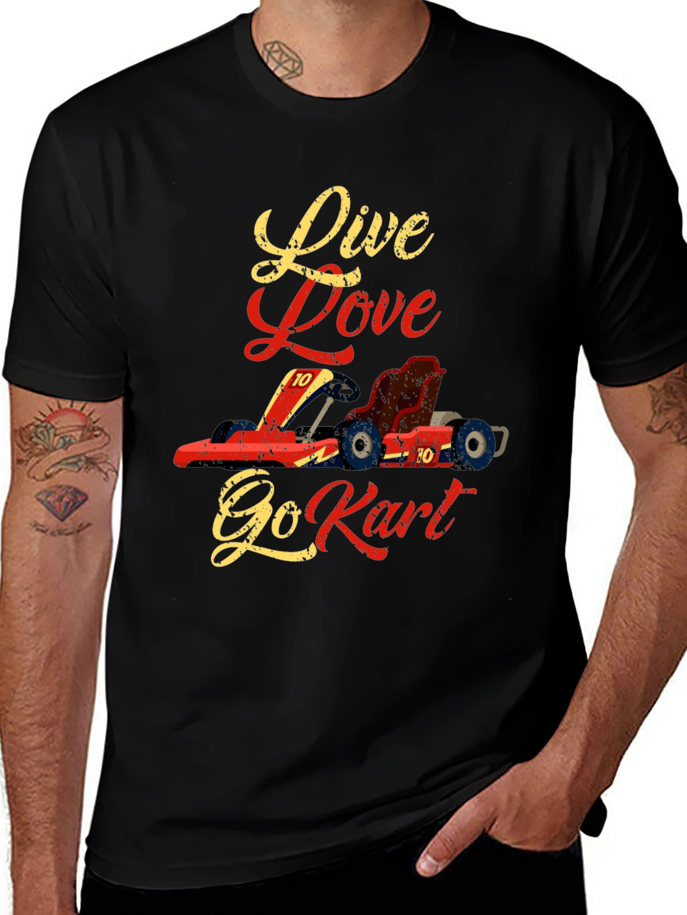 Black Live Love Go Kart T-Shirt main image