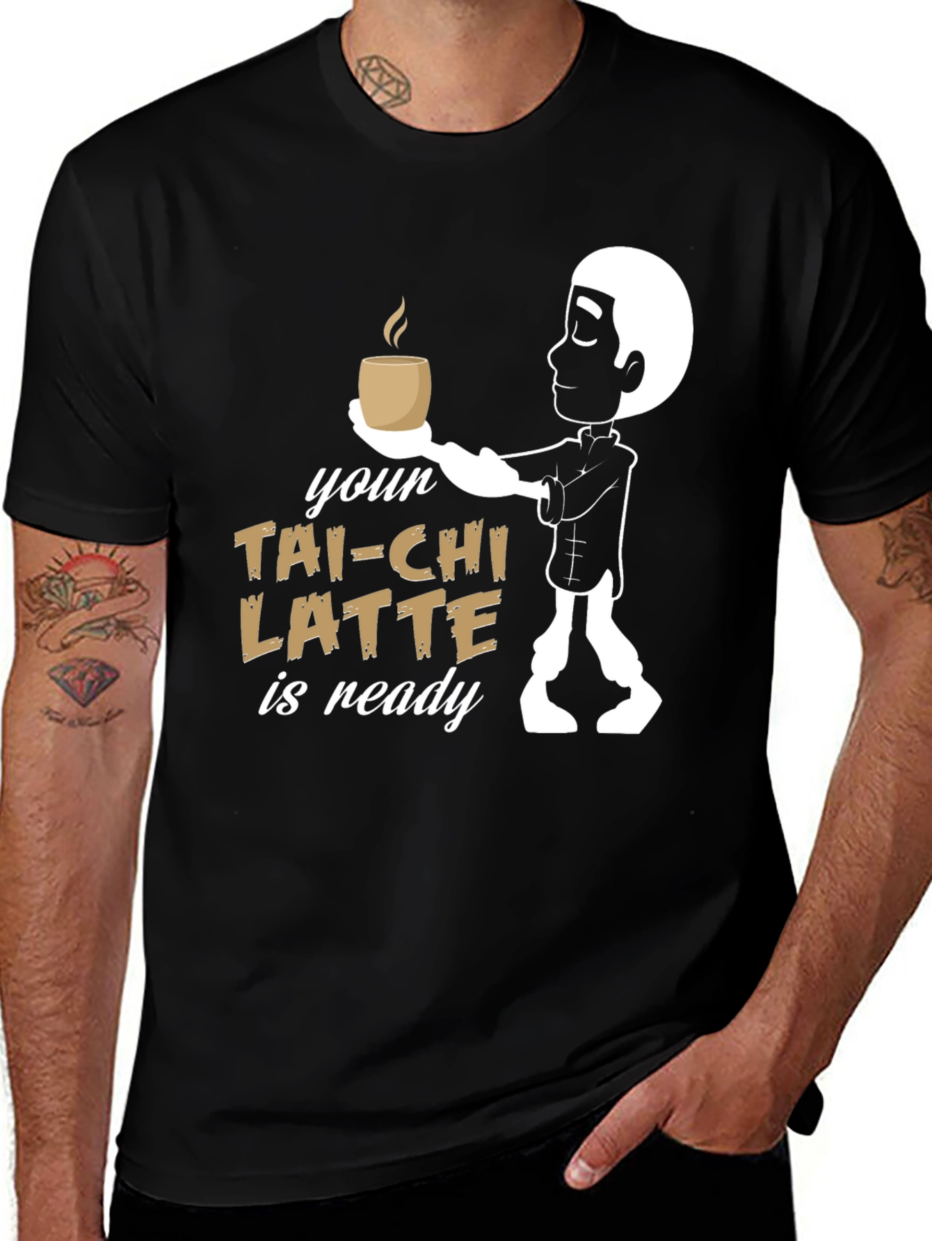 Tai-Chi Latte T-Shirt - Ready for Relaxation