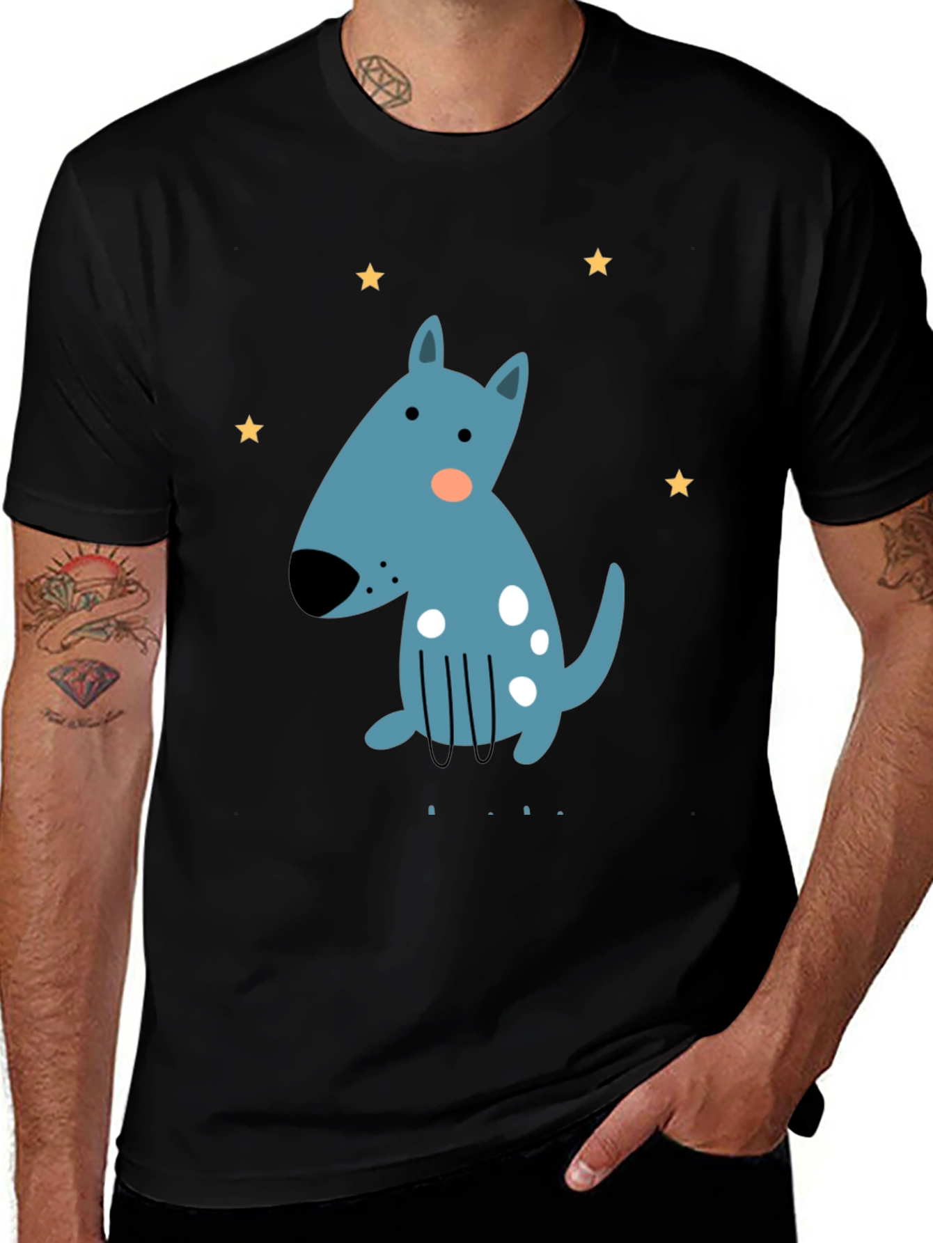 Variant 27 of Dog Starry Sky Black Graphic Tee