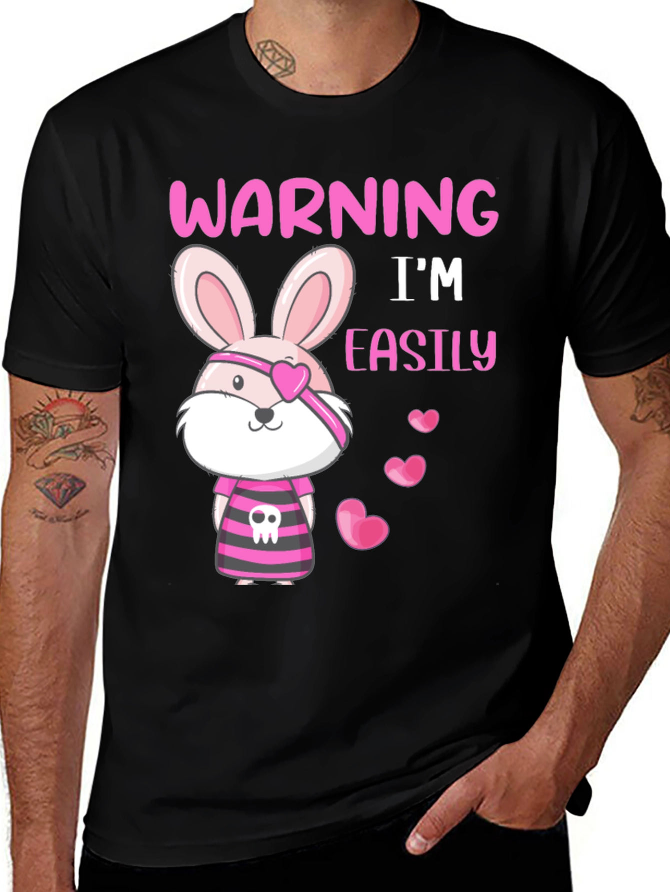 Variant 2 of Warning I'm Easily Distracted Bunny T-Shirt