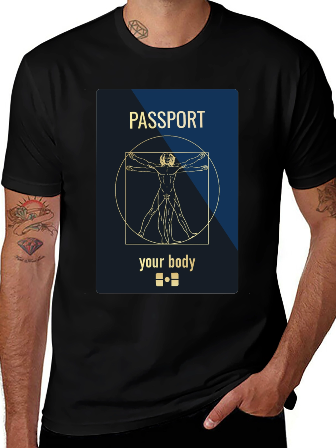 Variant 28 of Passport Your Body Graphic Tee - Unique Design