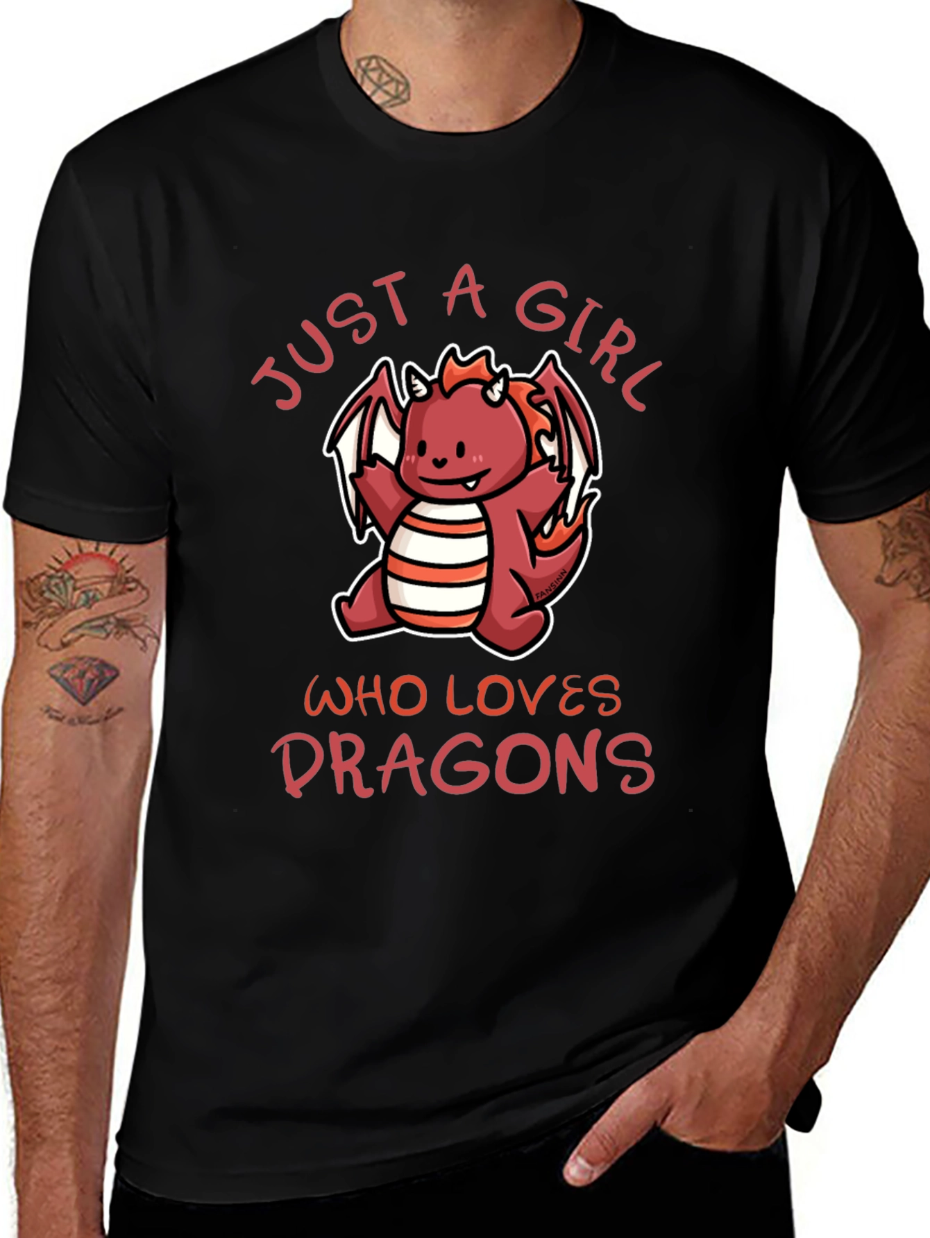 Variant 2 of Just A Girl Who Loves Dragons Graphic Tee