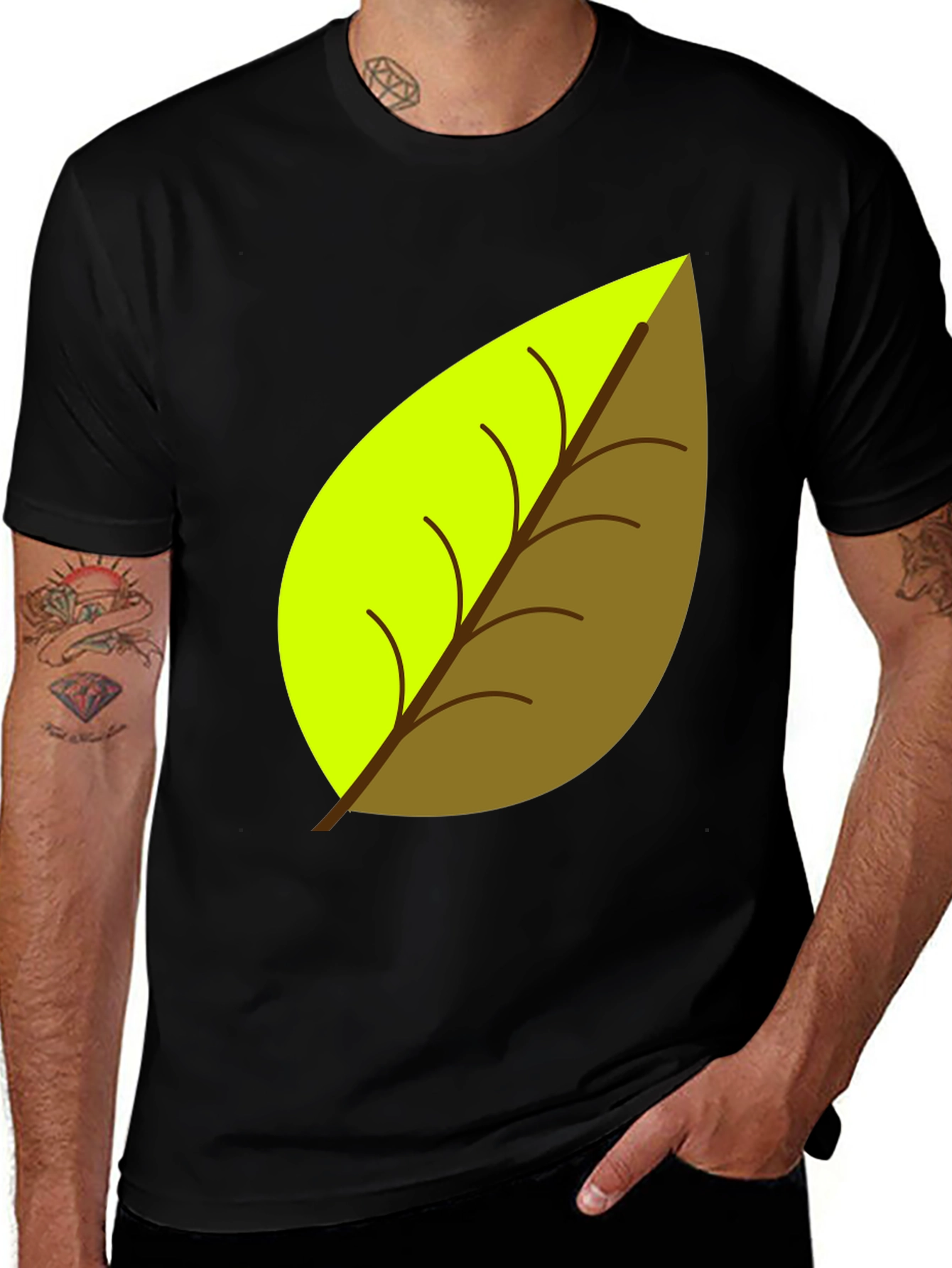 Leaf Graphic Tee - Nature Inspired Casual Wear
