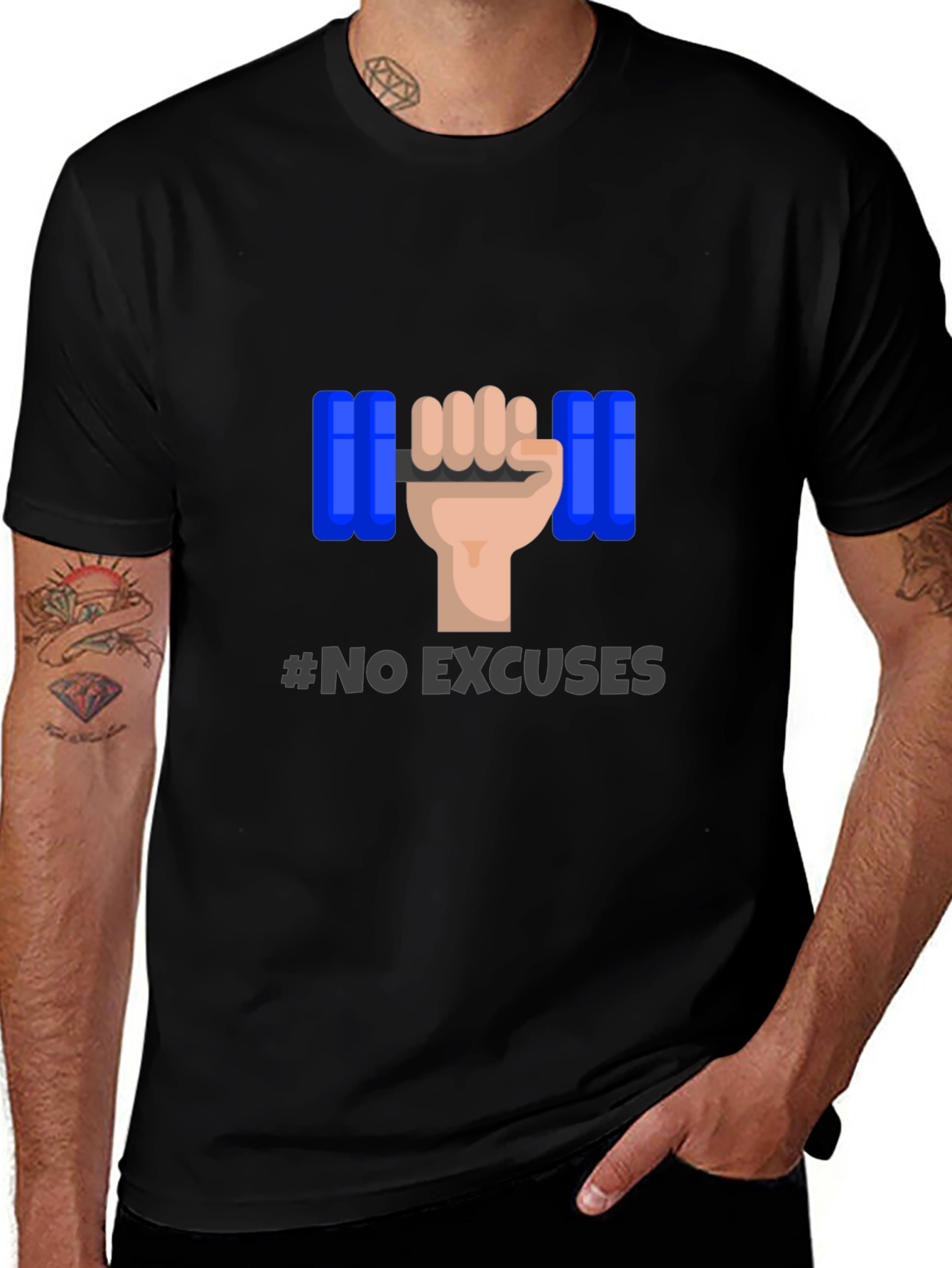 Variant 21 of No Excuses Black Graphic T-Shirt