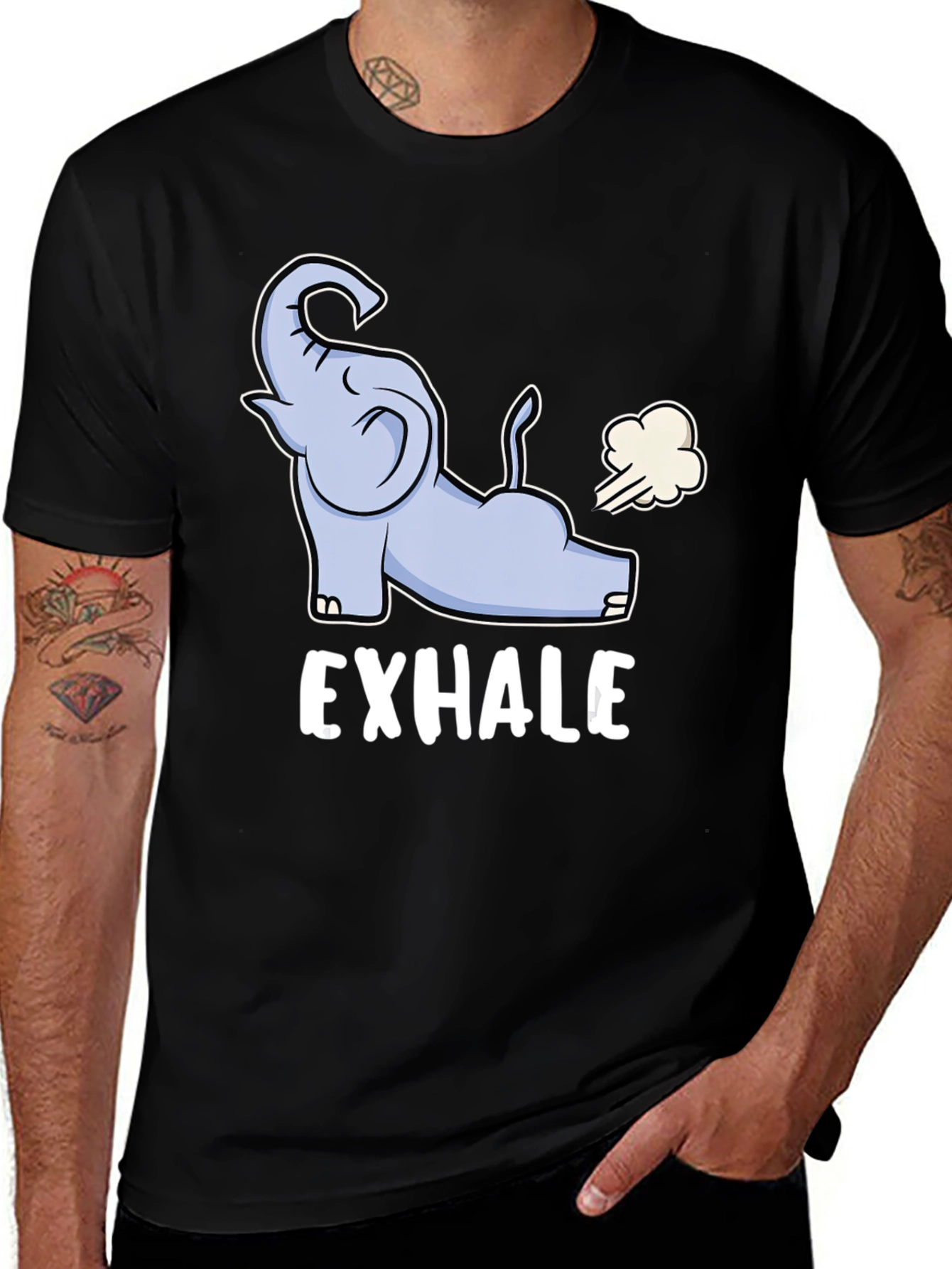 Variant 4 of Elephant Exhale Graphic T-Shirt