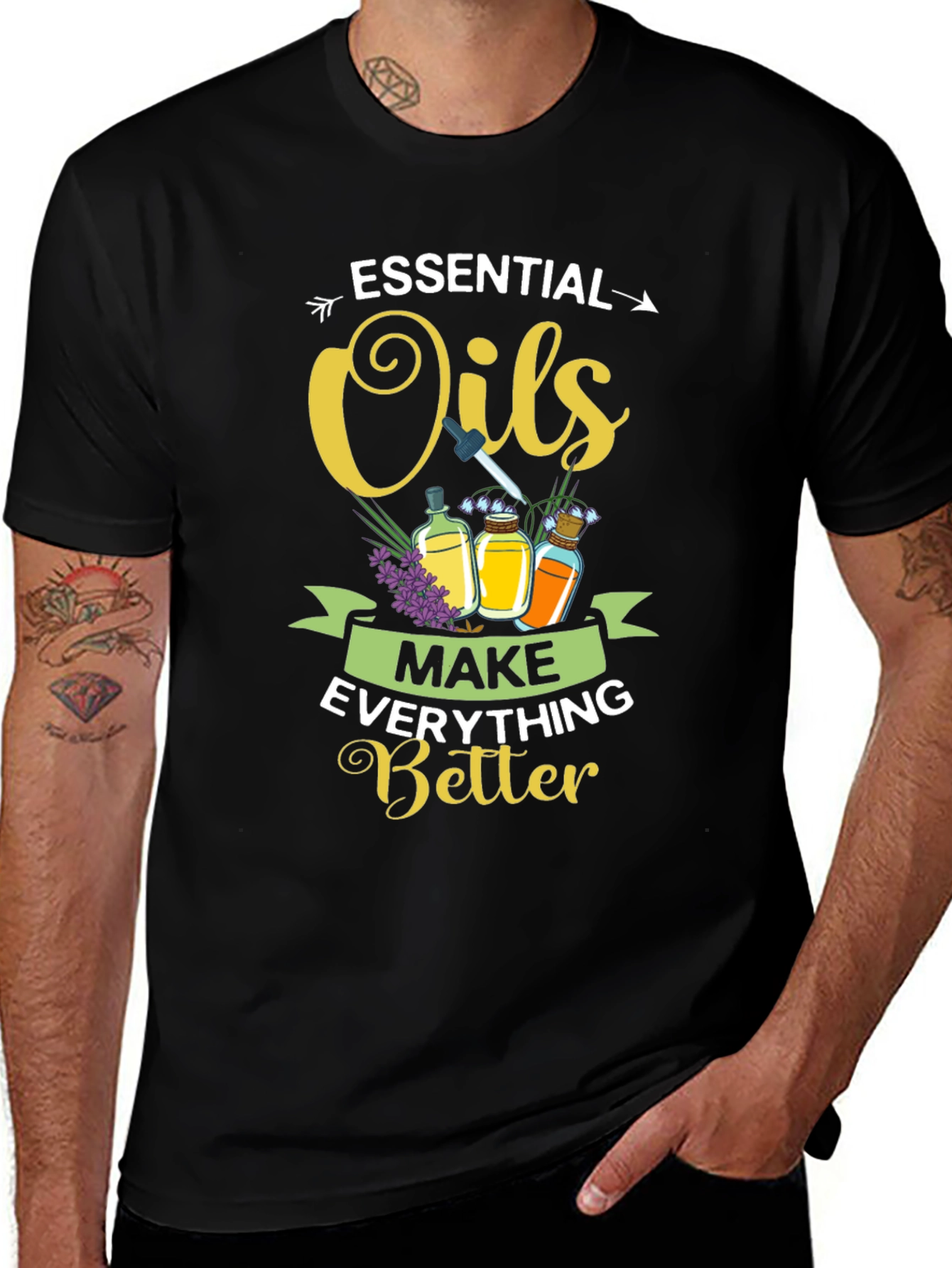 Variant 6 of Essential Oils Make Everything Better Black T-Shirt