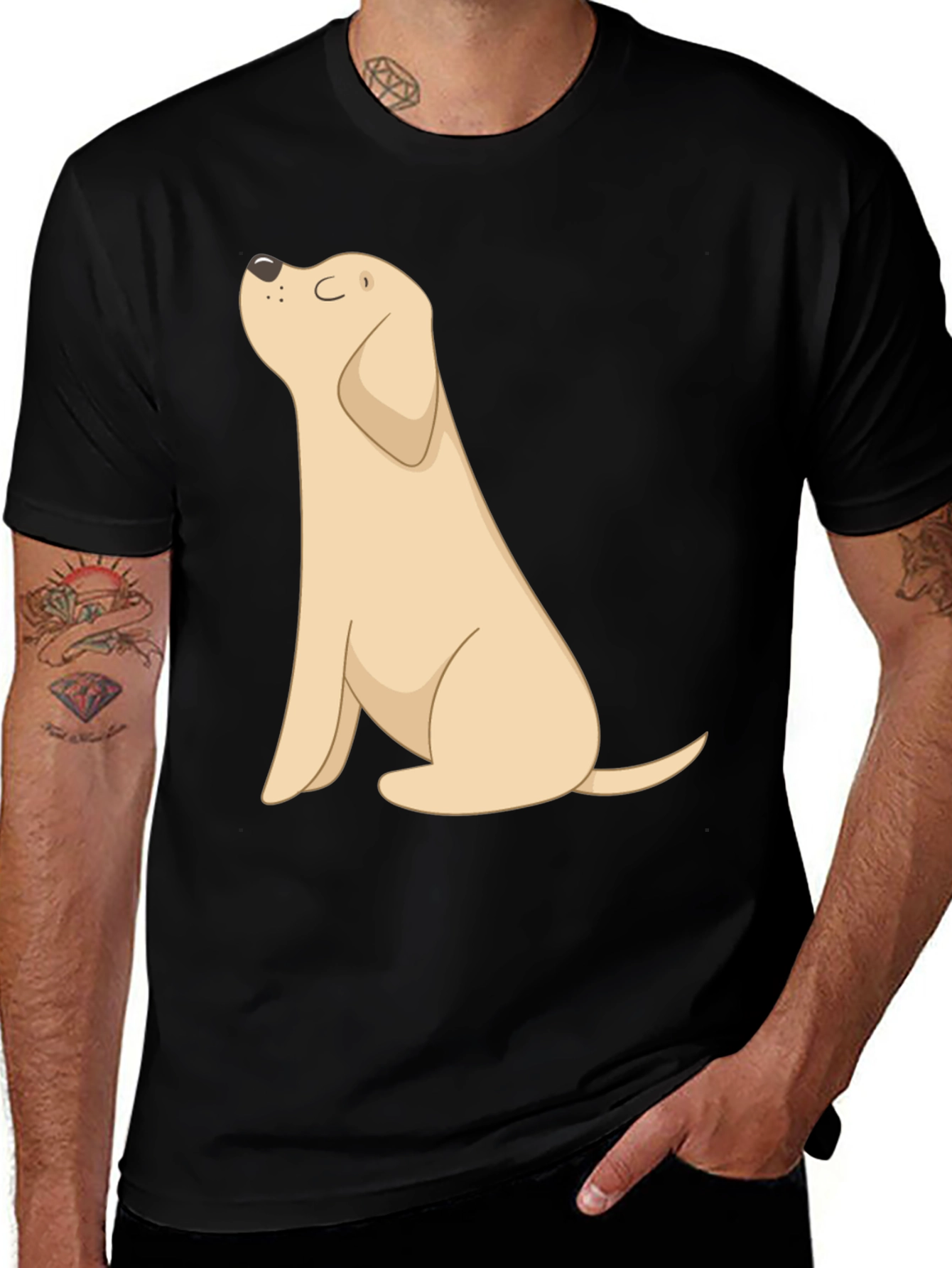 Variant 24 of Dog Graphic Tee - Black Casual T-Shirt