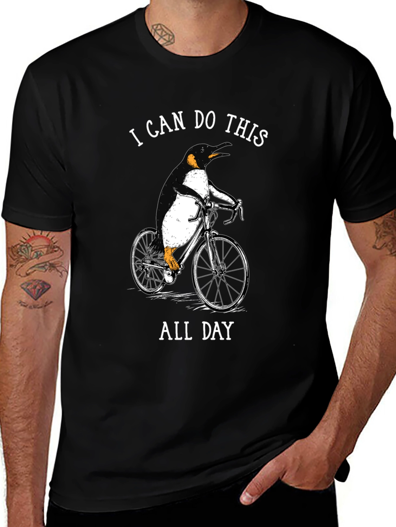 Variant 28 of Penguin Biker T-Shirt - I Can Do This All Day