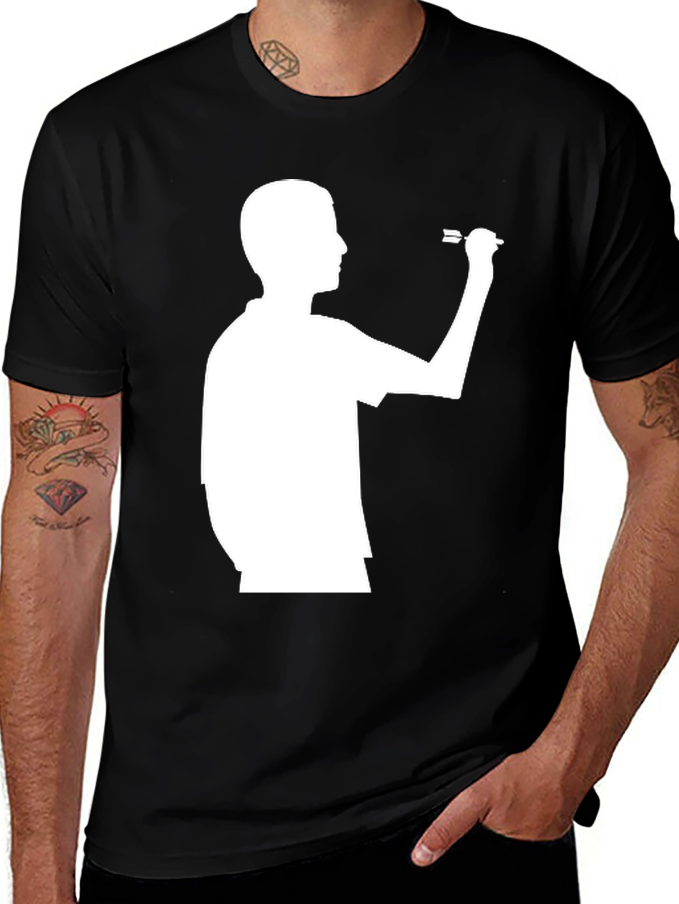 Variant 2 of Darts Player Graphic Tee - Black