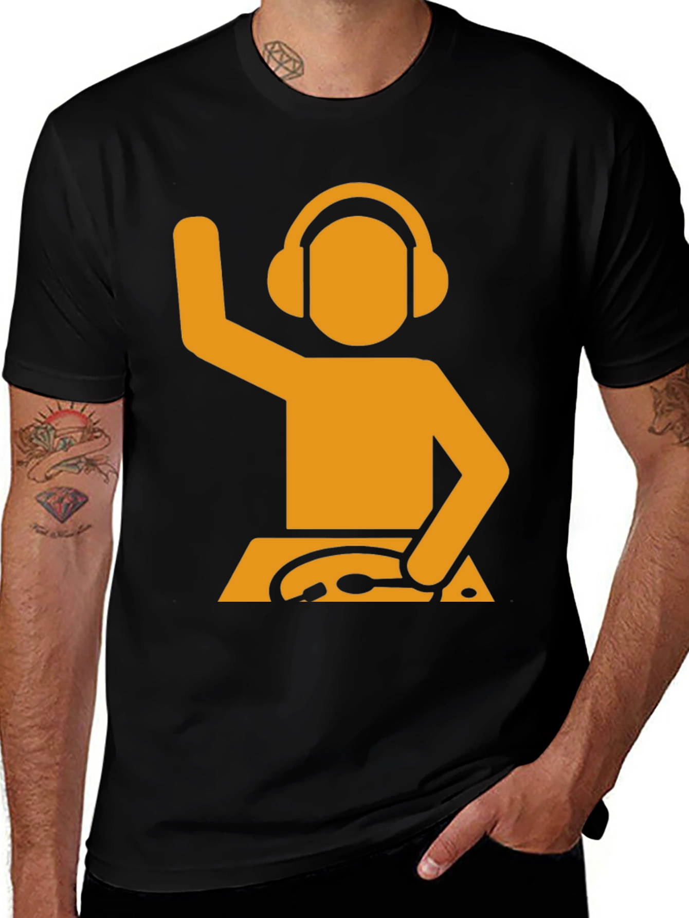 Variant 16 of DJ Stick Figure Graphic Tee