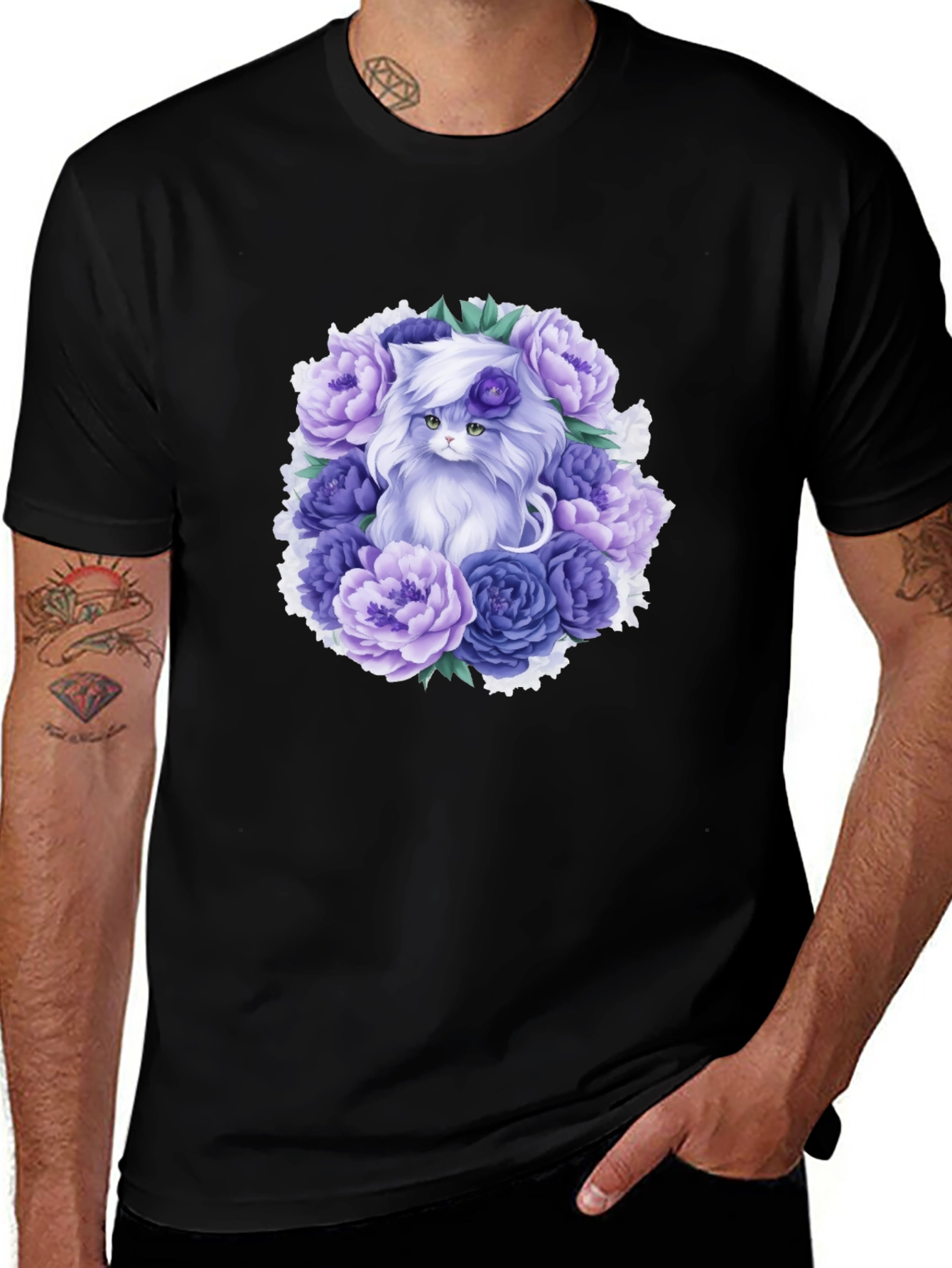 Variant 8 of Floral Cat T-Shirt