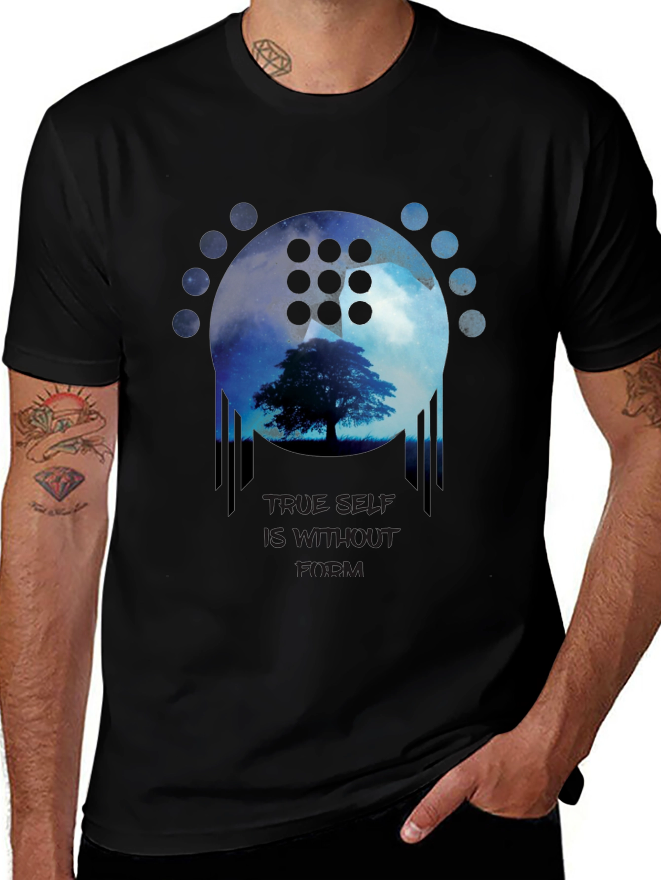 Variant 15 of Mystic Tree Graphic Tee - True Self Wisdom T-Shirt