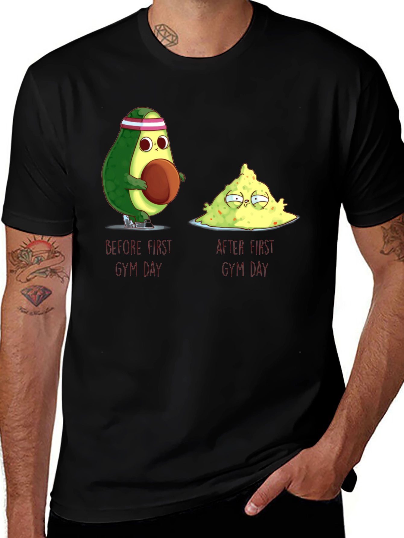 Variant 11 of Avocado Gym Day T-Shirt - Funny Workout Tee