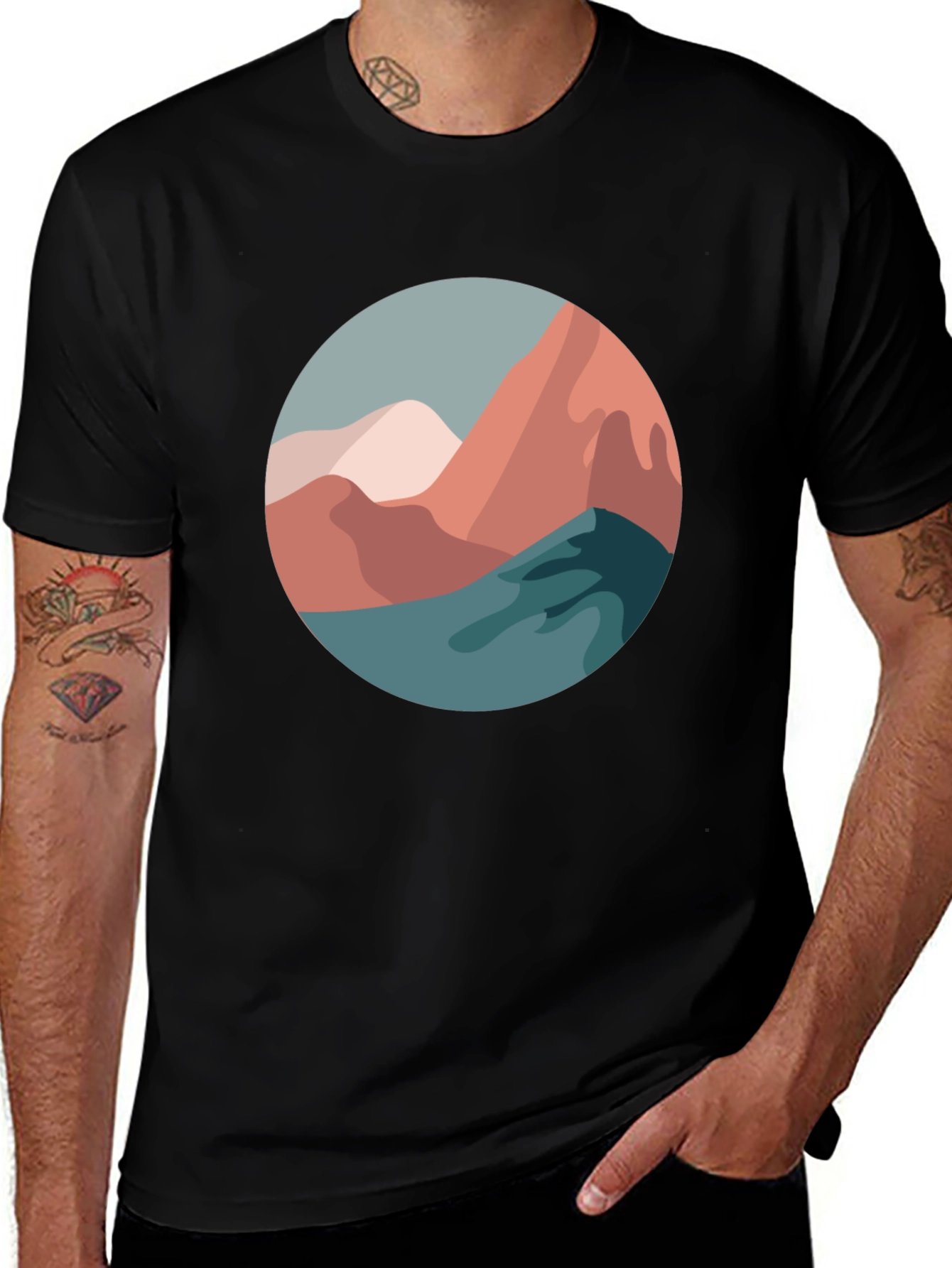 Variant 11 of Abstract Mountain Scene Graphic Tee