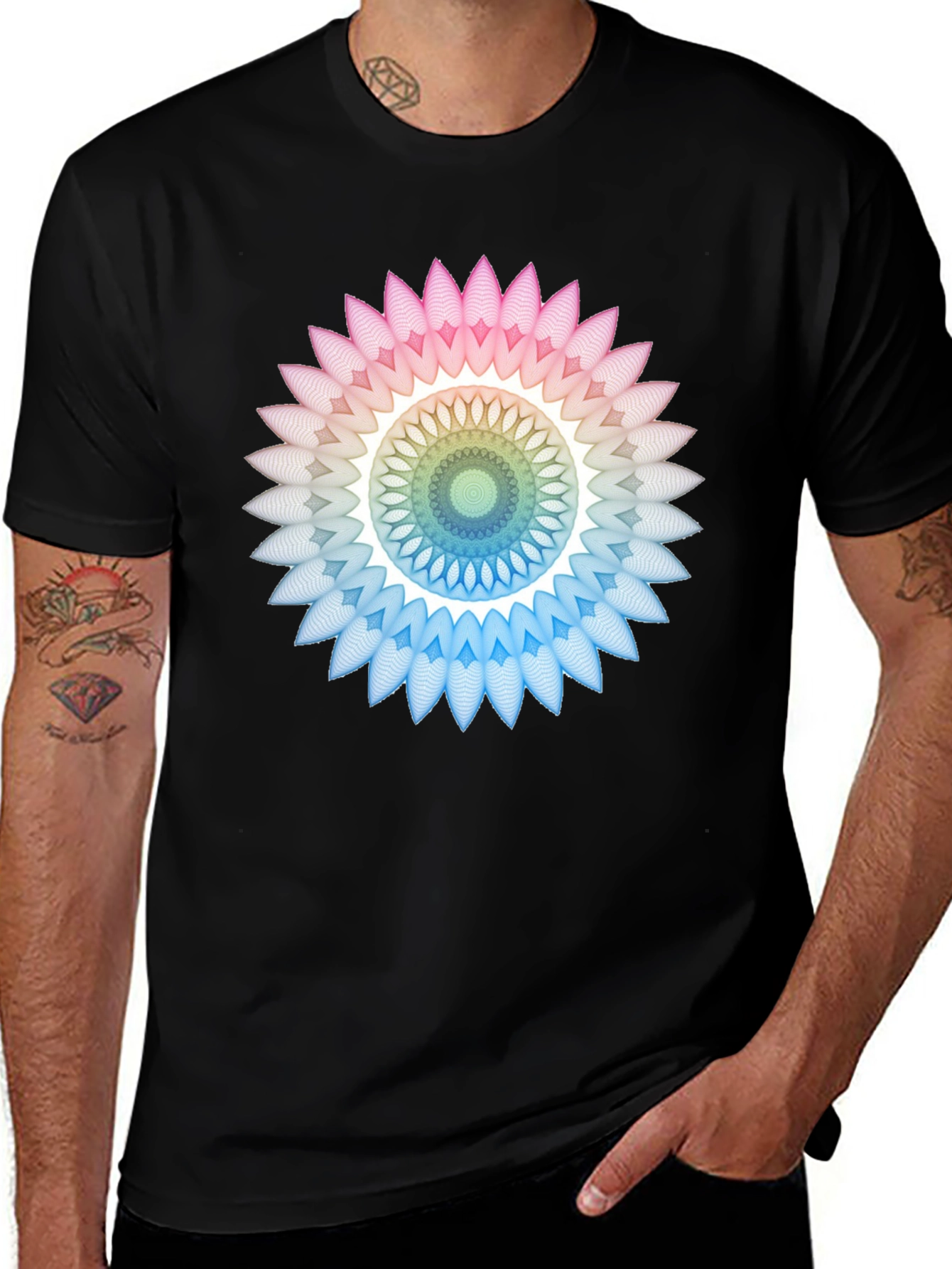 Variant 4 of Geometric Mandala Graphic T-Shirt
