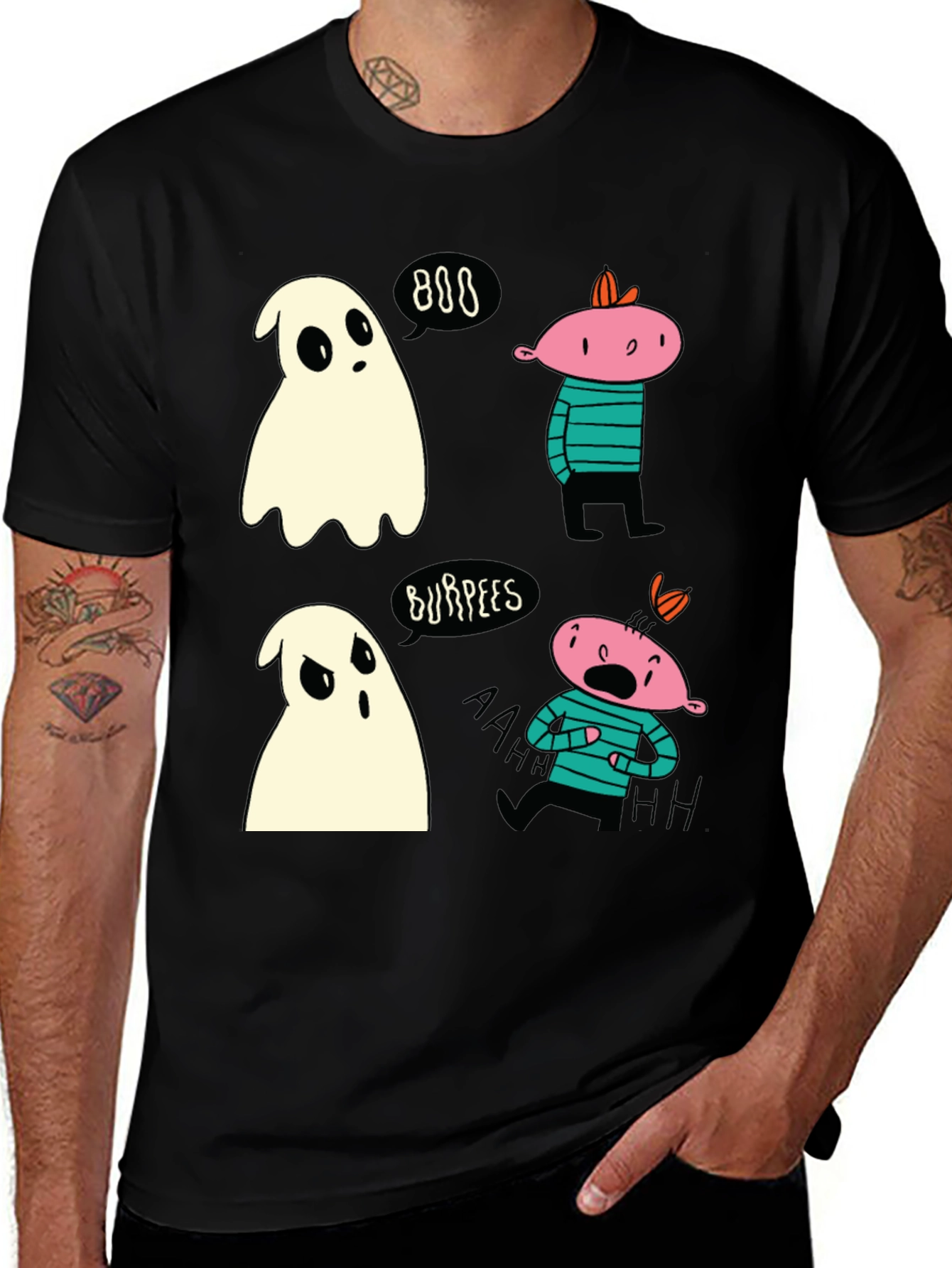 Variant 9 of Ghost Burpees T-Shirt, Spooky Halloween Workout Tee