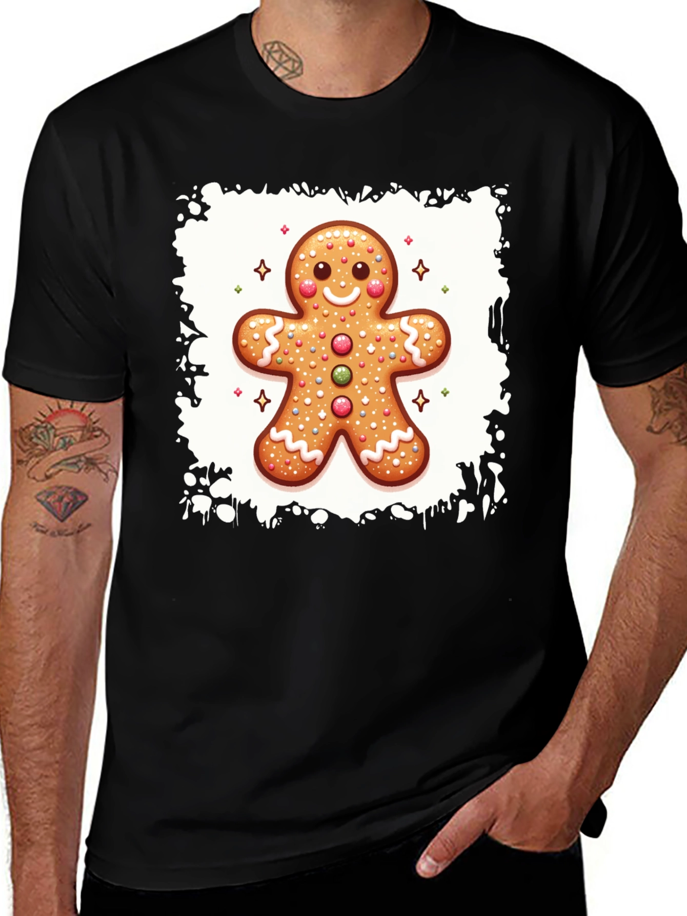 Variant 13 of Gingerbread Man Graphic Tee - Holiday Fun